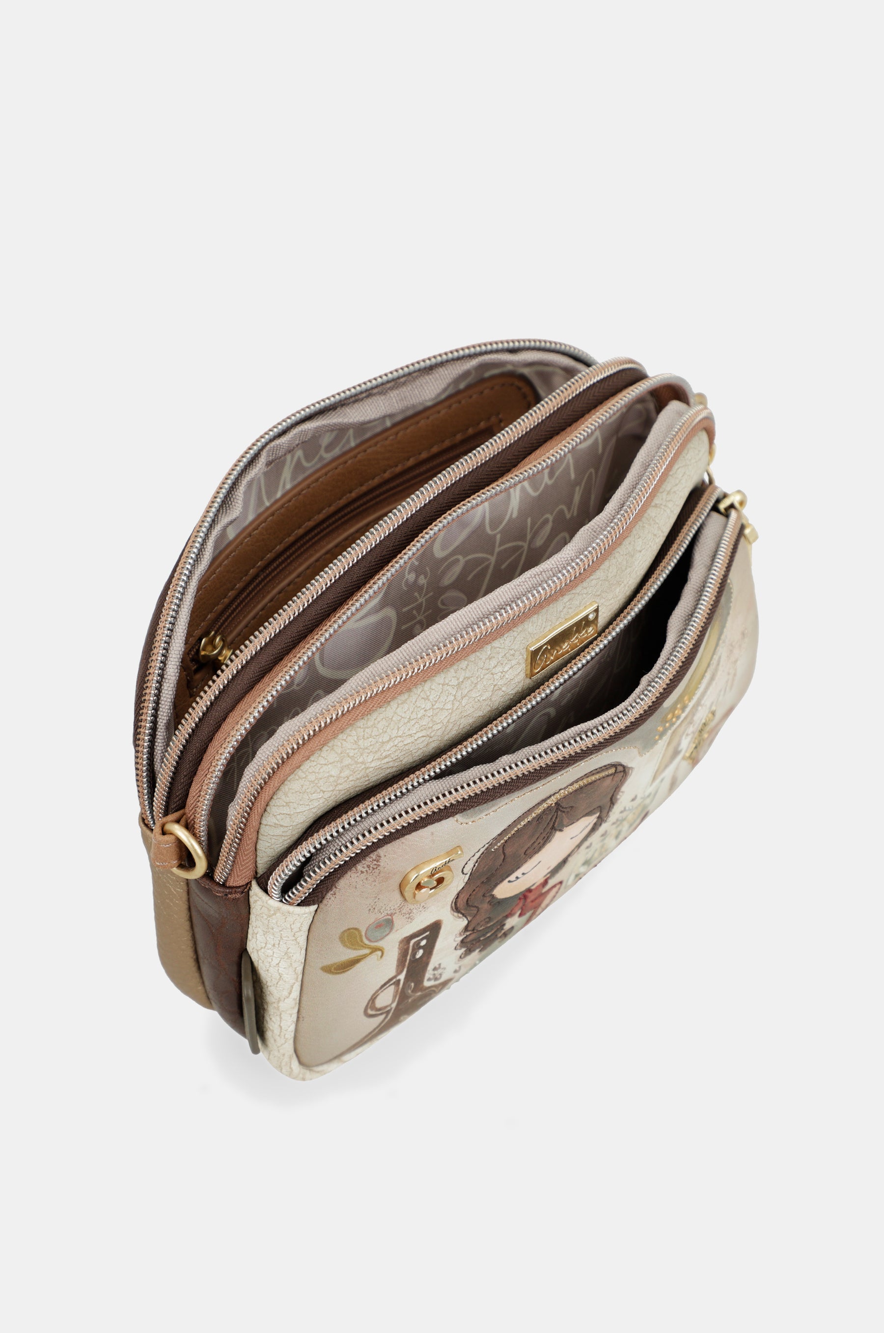 Small triple-compartment crossbody bag Muse