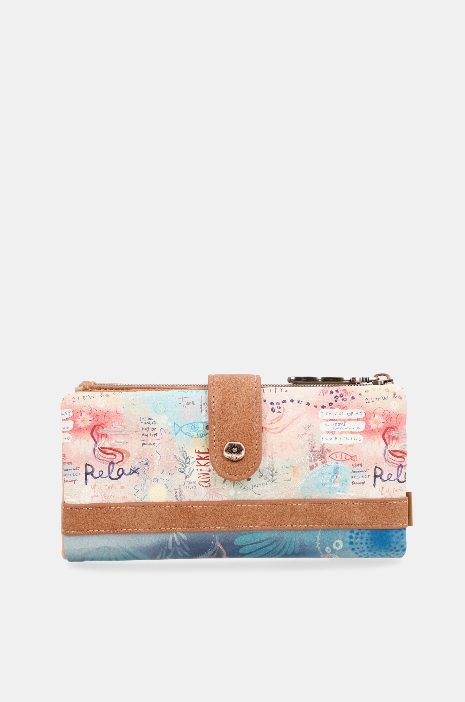 Mediterranean Large flexible fabric wallet