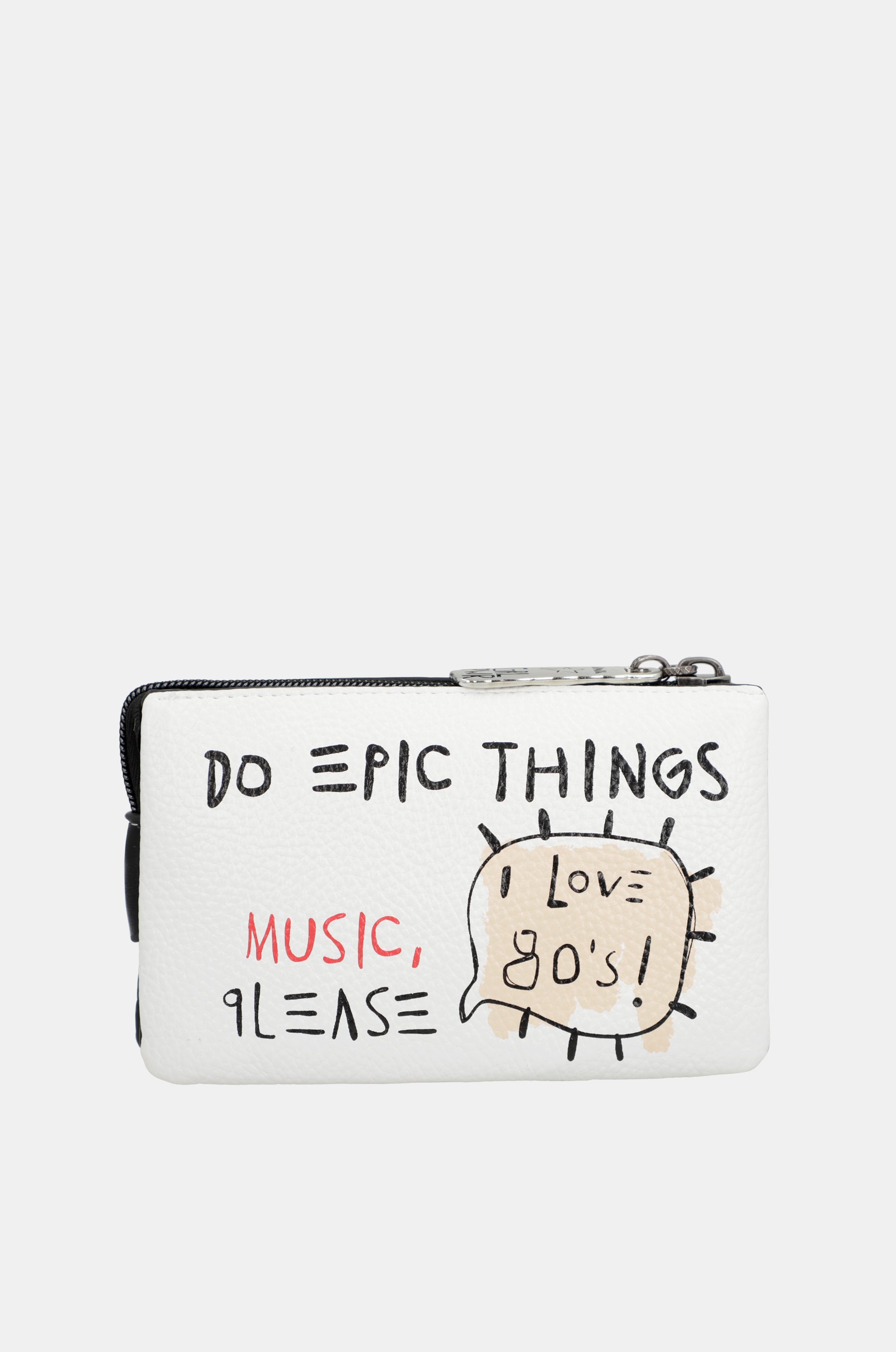 White triple compartment purse Energy