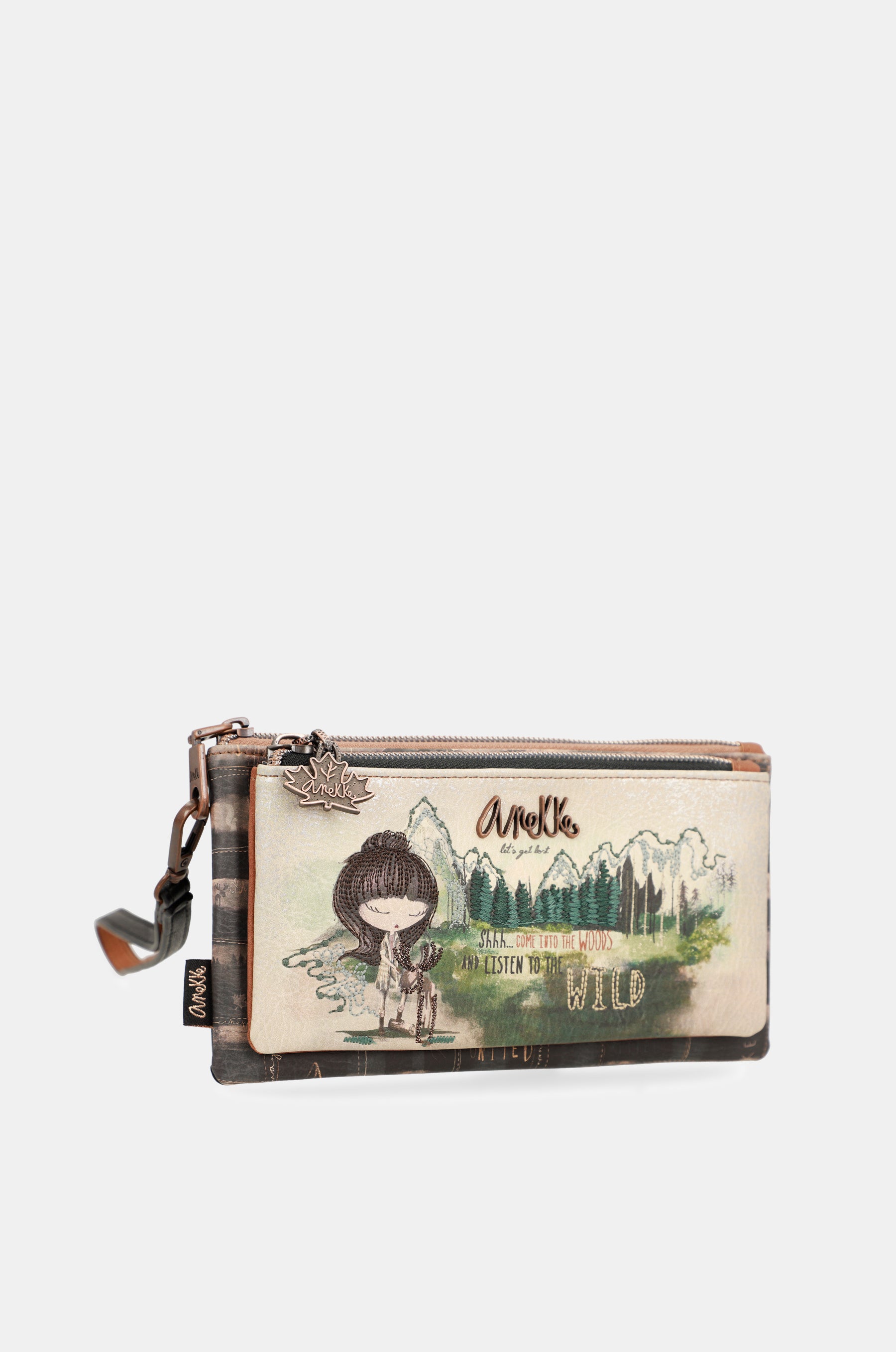 The Forest coin purse wallet with hand strap