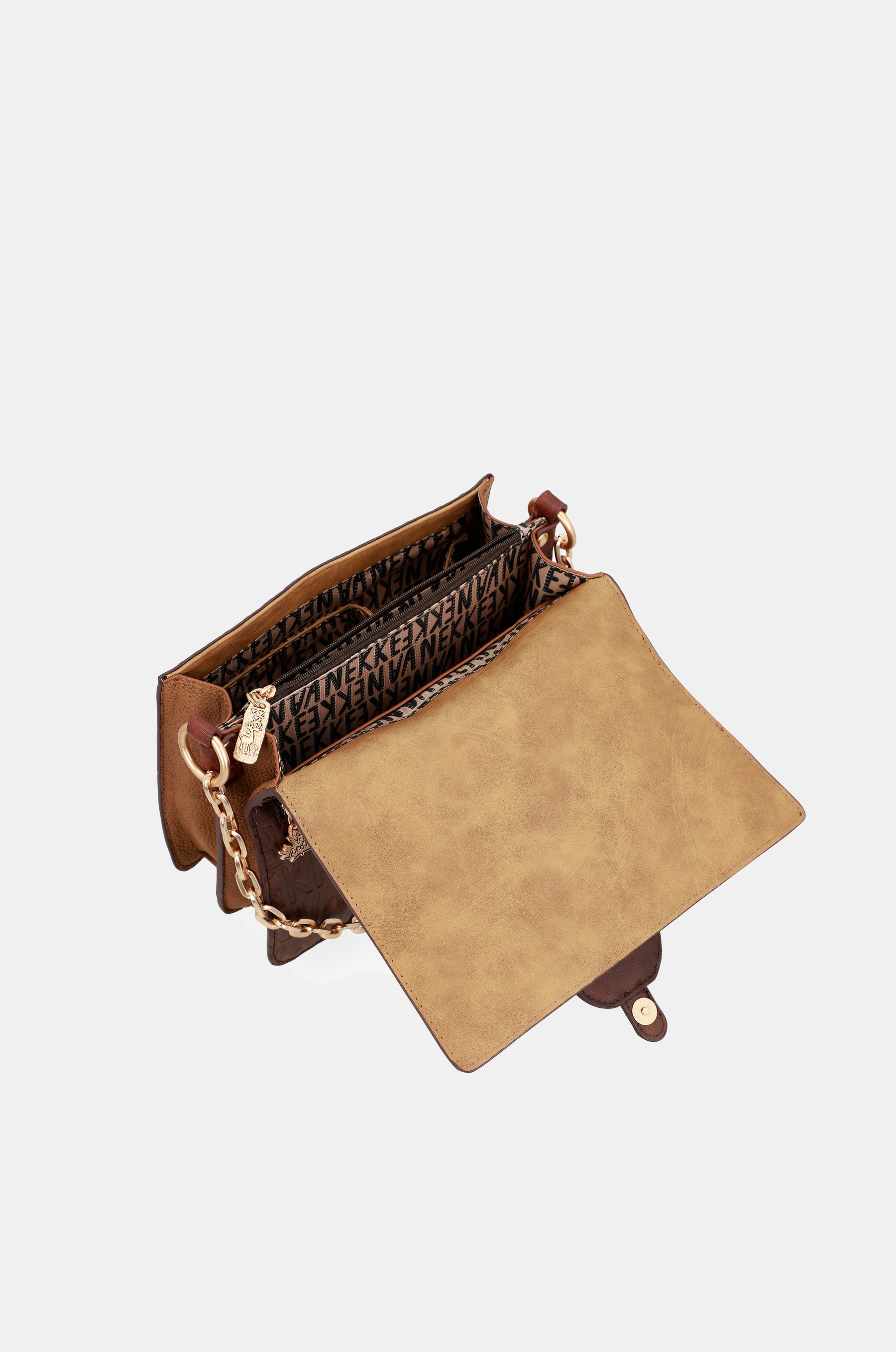 Urban brown flap shoulder bag