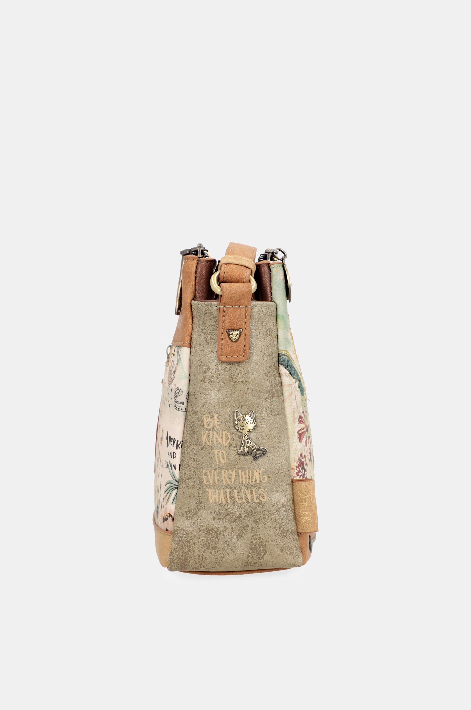 Amazonia patterned crossbody bag with 3 compartments
