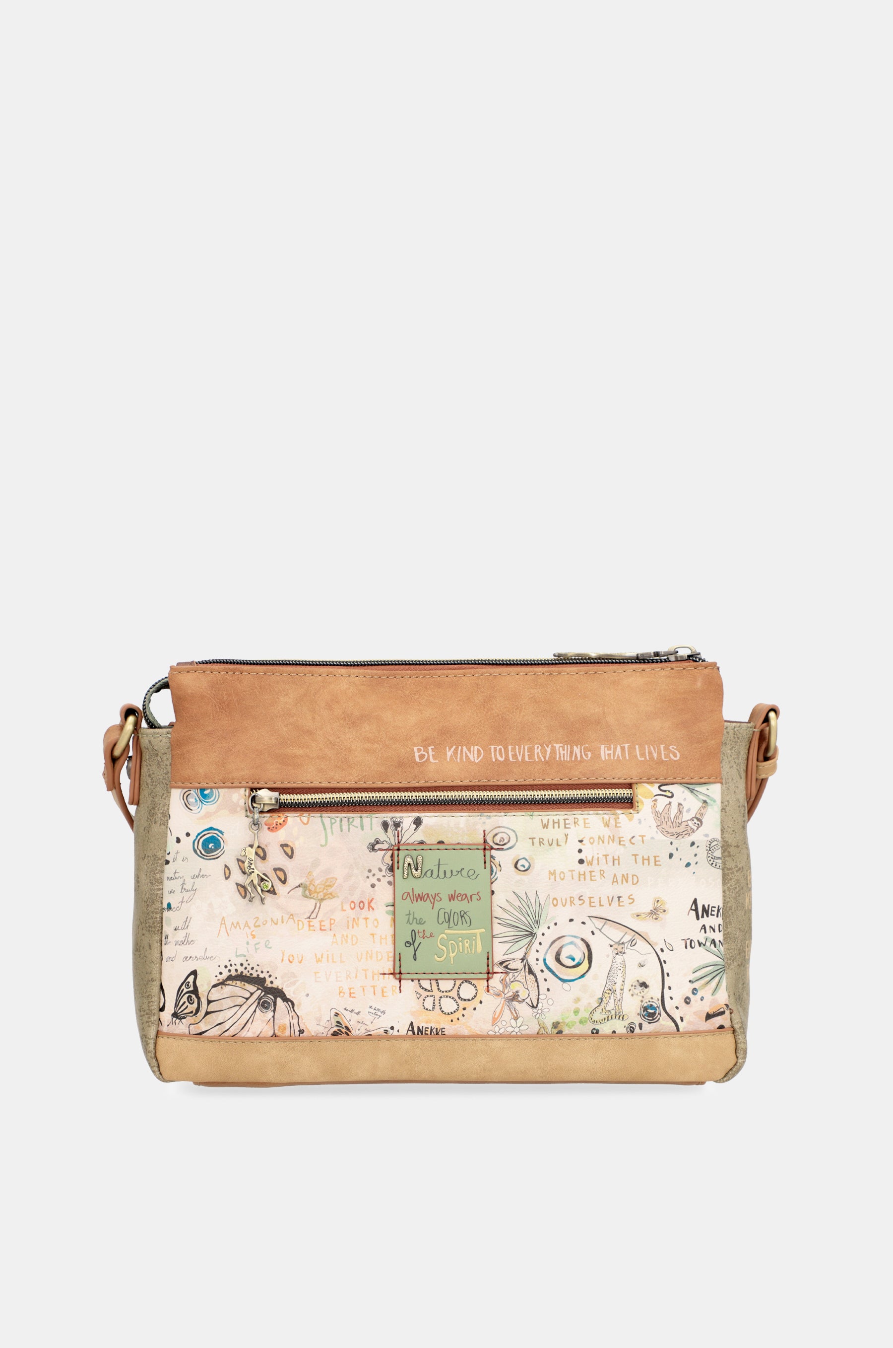 Amazonia patterned crossbody bag with 3 compartments