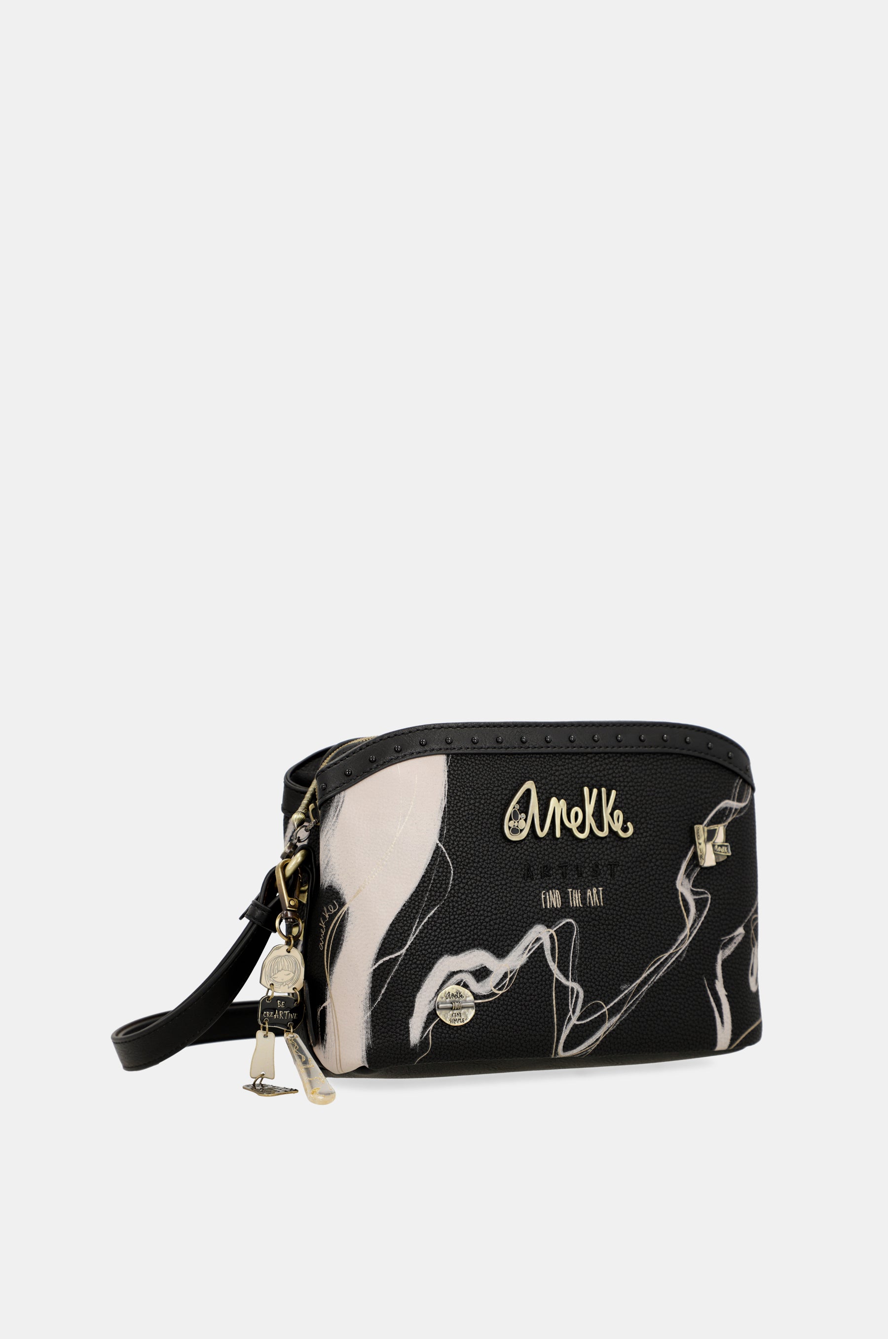 Nature Shodō 3 compartment black messenger bag black
