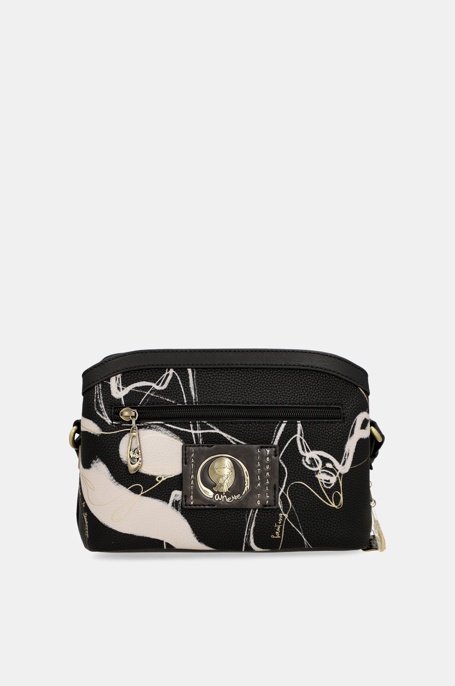 Nature Shodō 3 compartment black messenger bag black