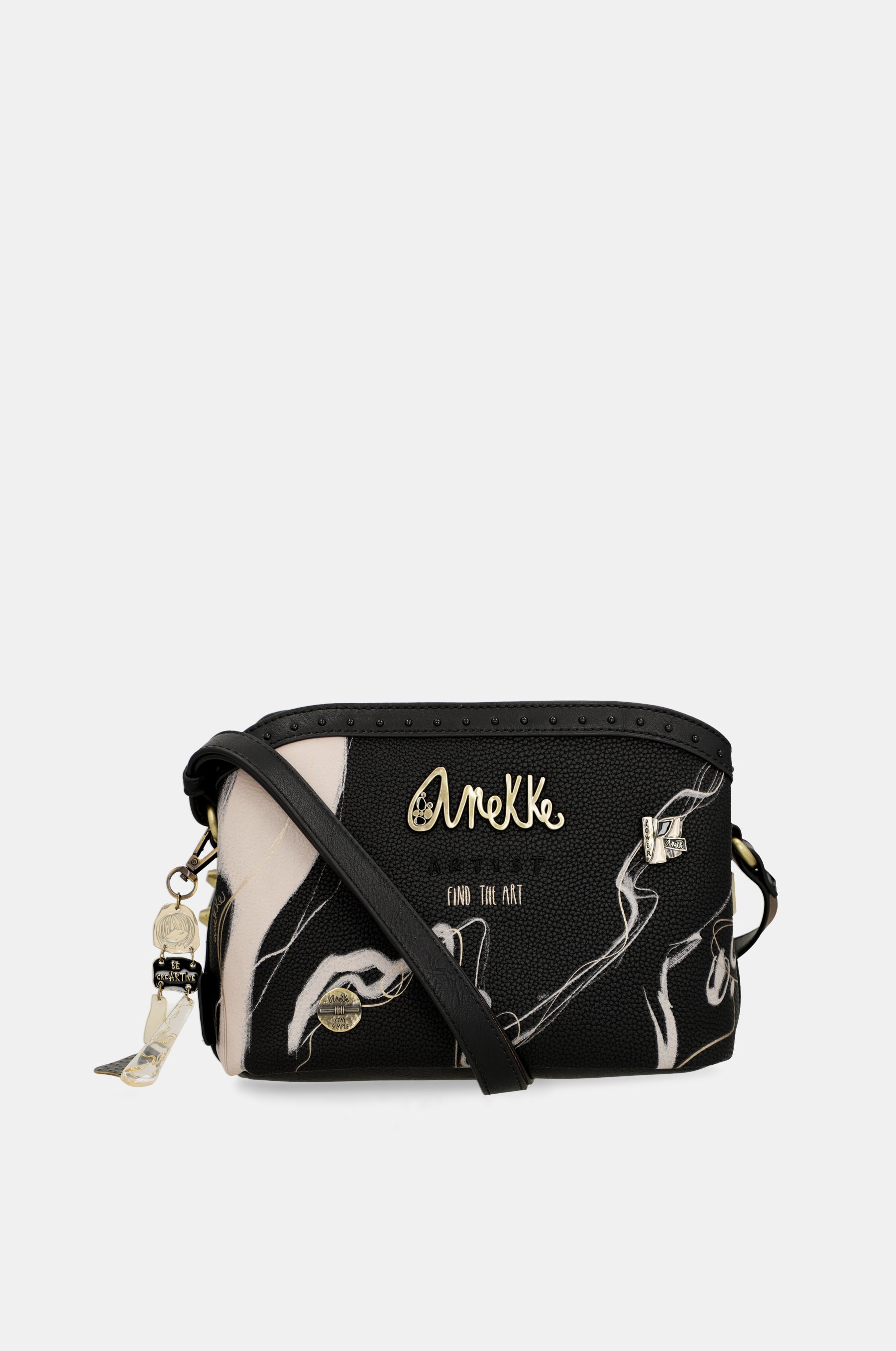 Nature Shodō 3 compartment black messenger bag black