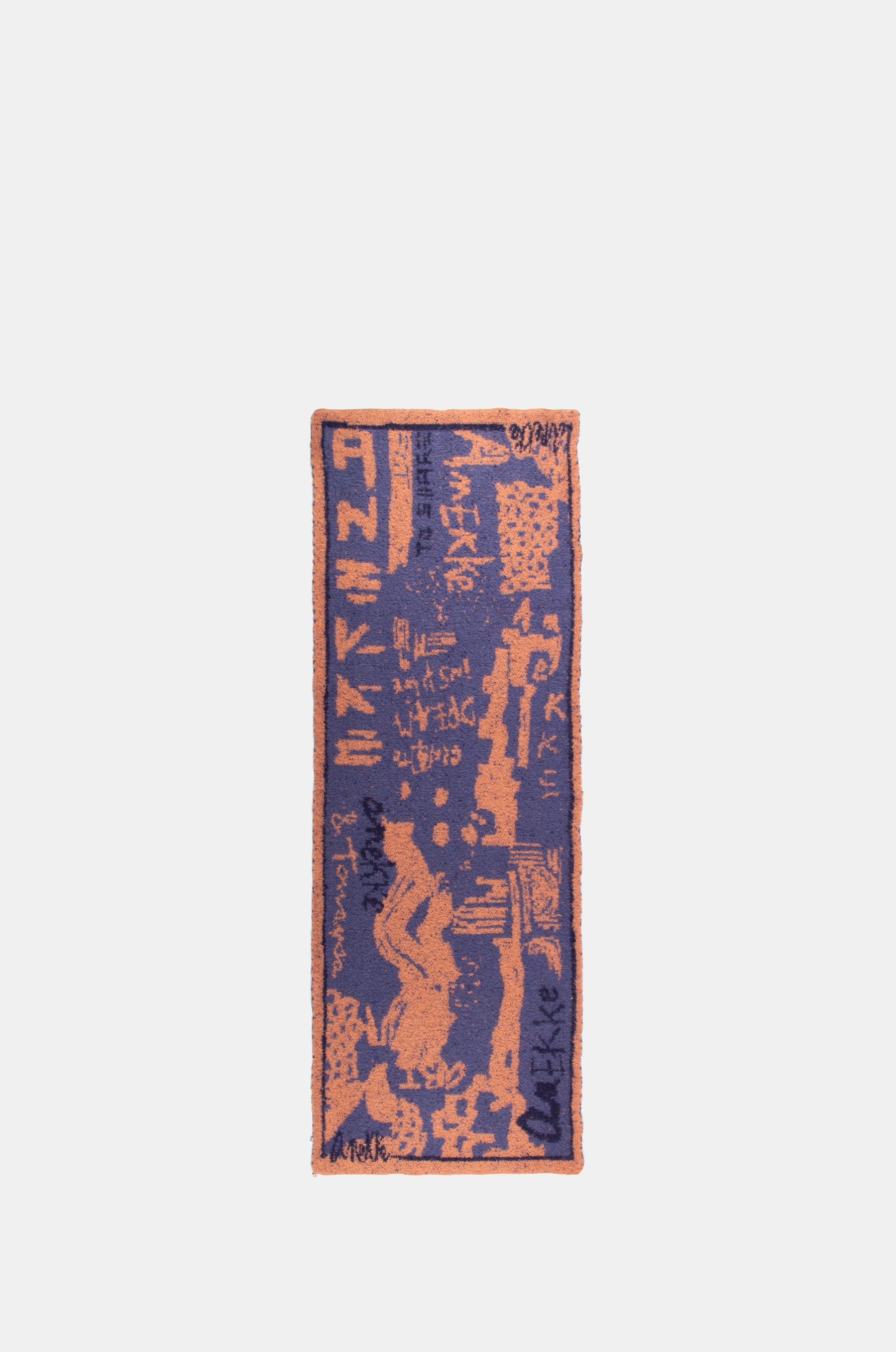 Blue and terracotta Contemporary scarf.