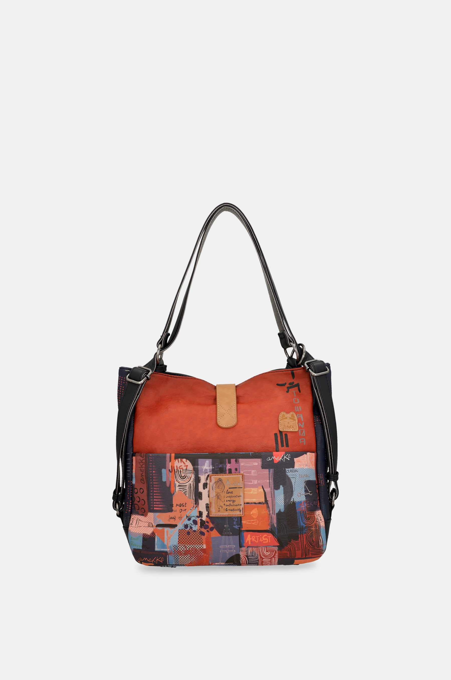 Contemporary shoulder bag convertible into a backpack Contemporary