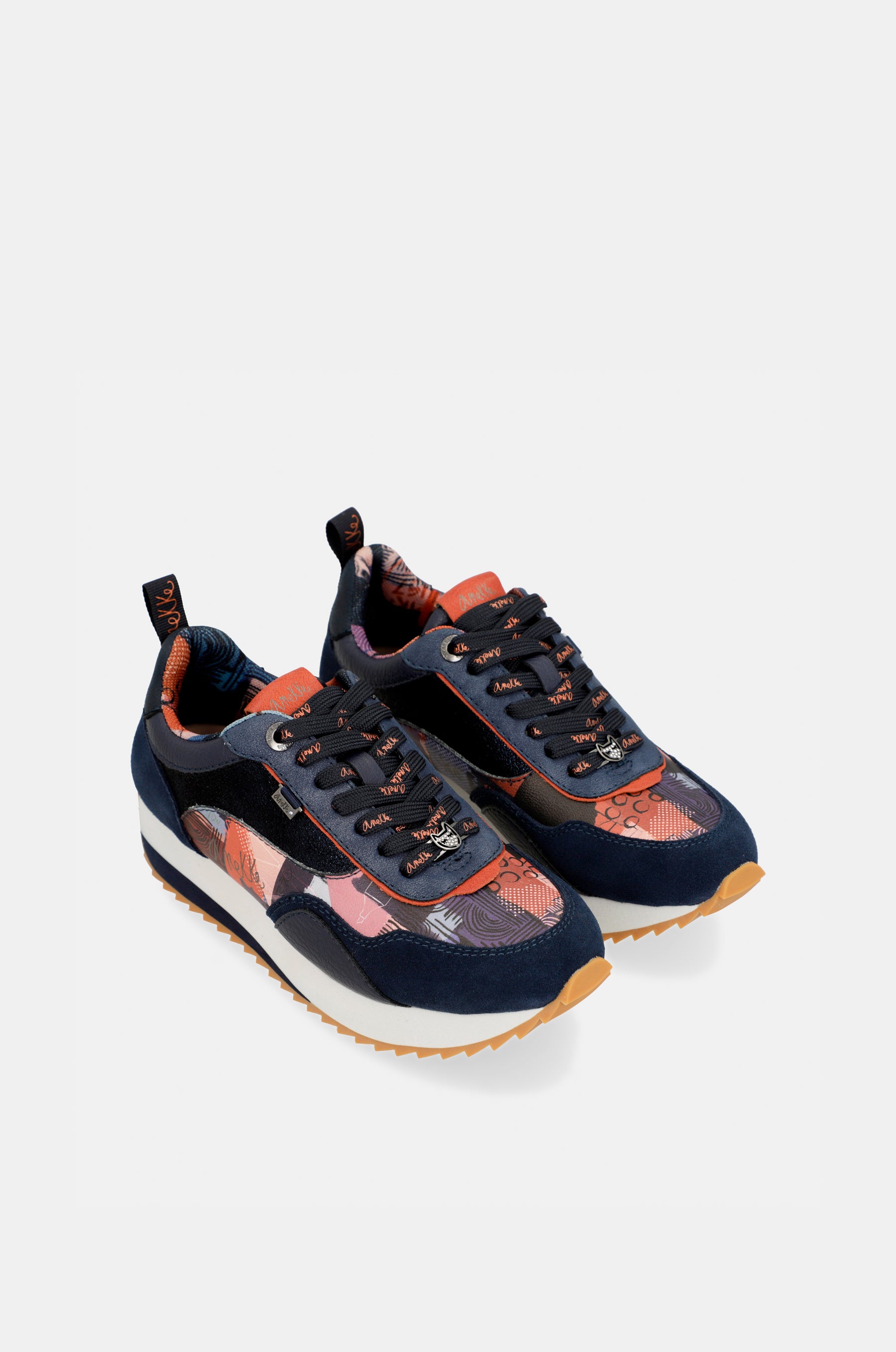 Navy Blue Palette Patterned Sports Sneakers