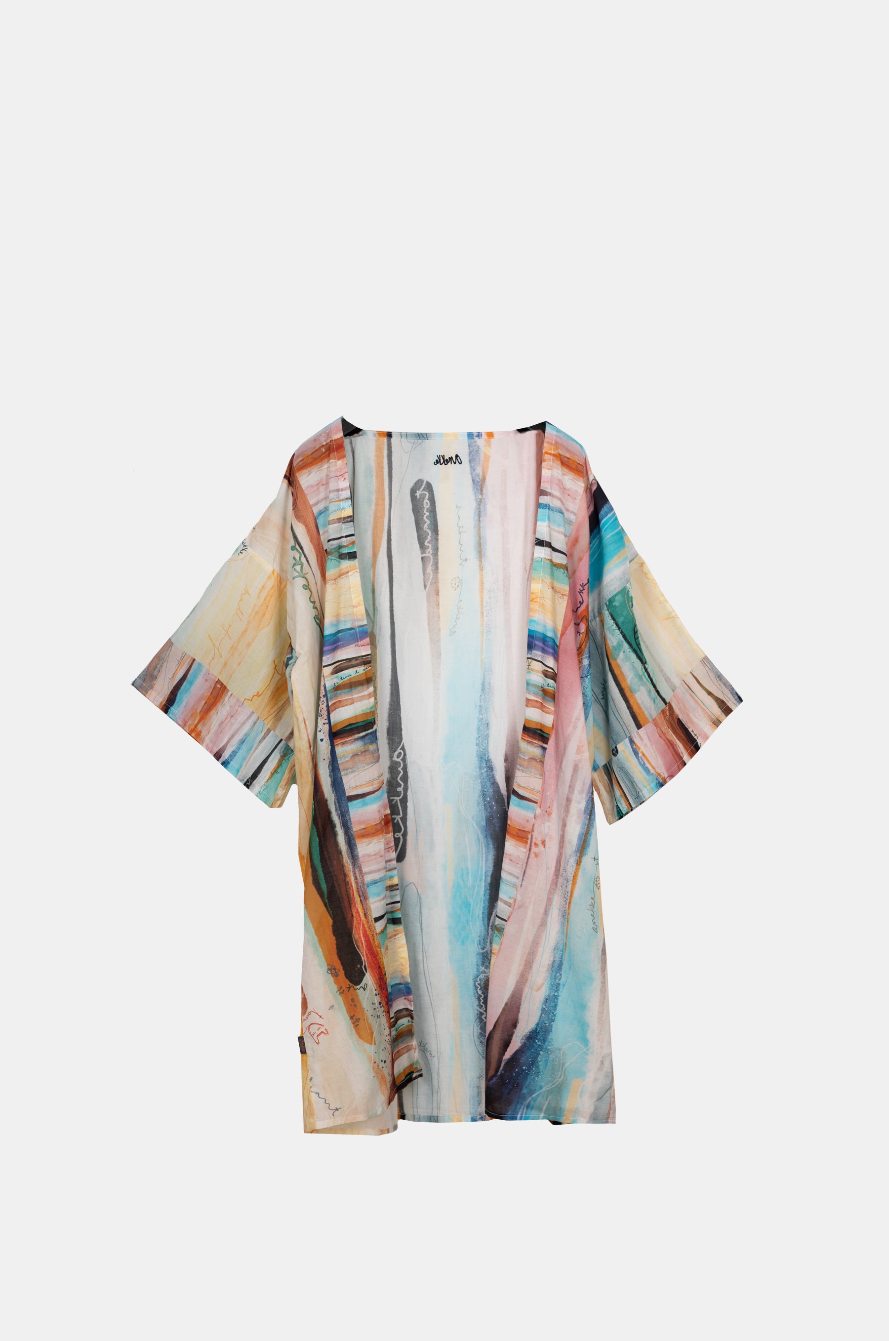 Studio printed long kimono