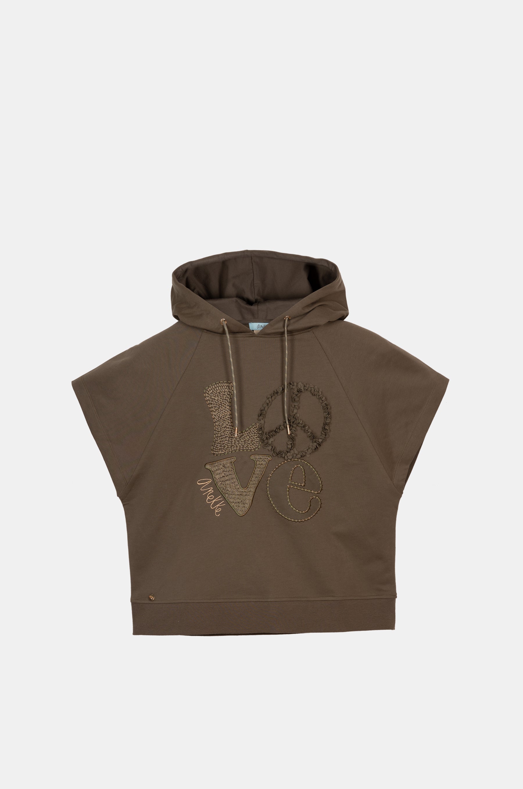 Peace & Love green sleeveless sweatshirt