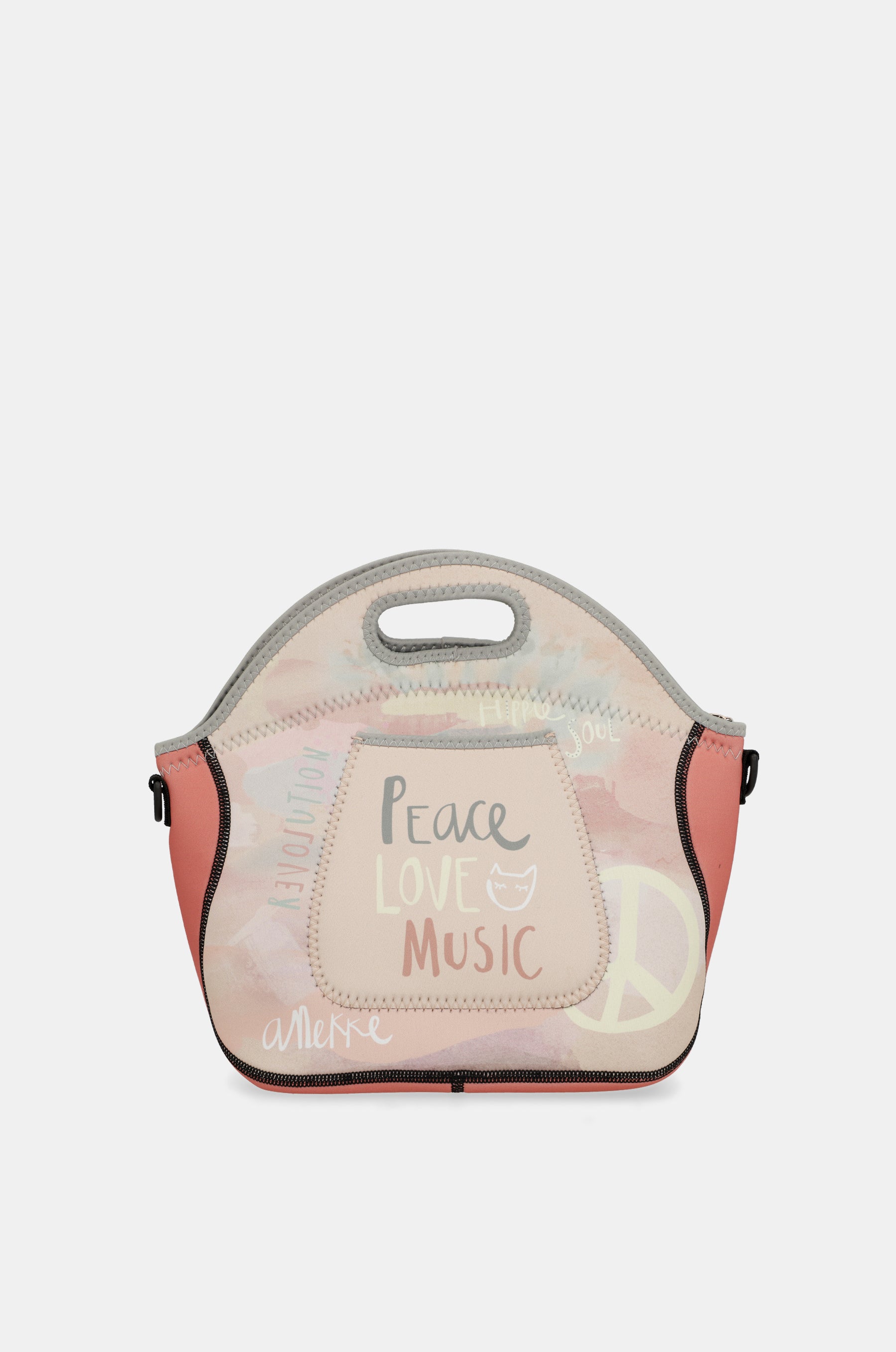 Peace & Love neoprene lunch bag