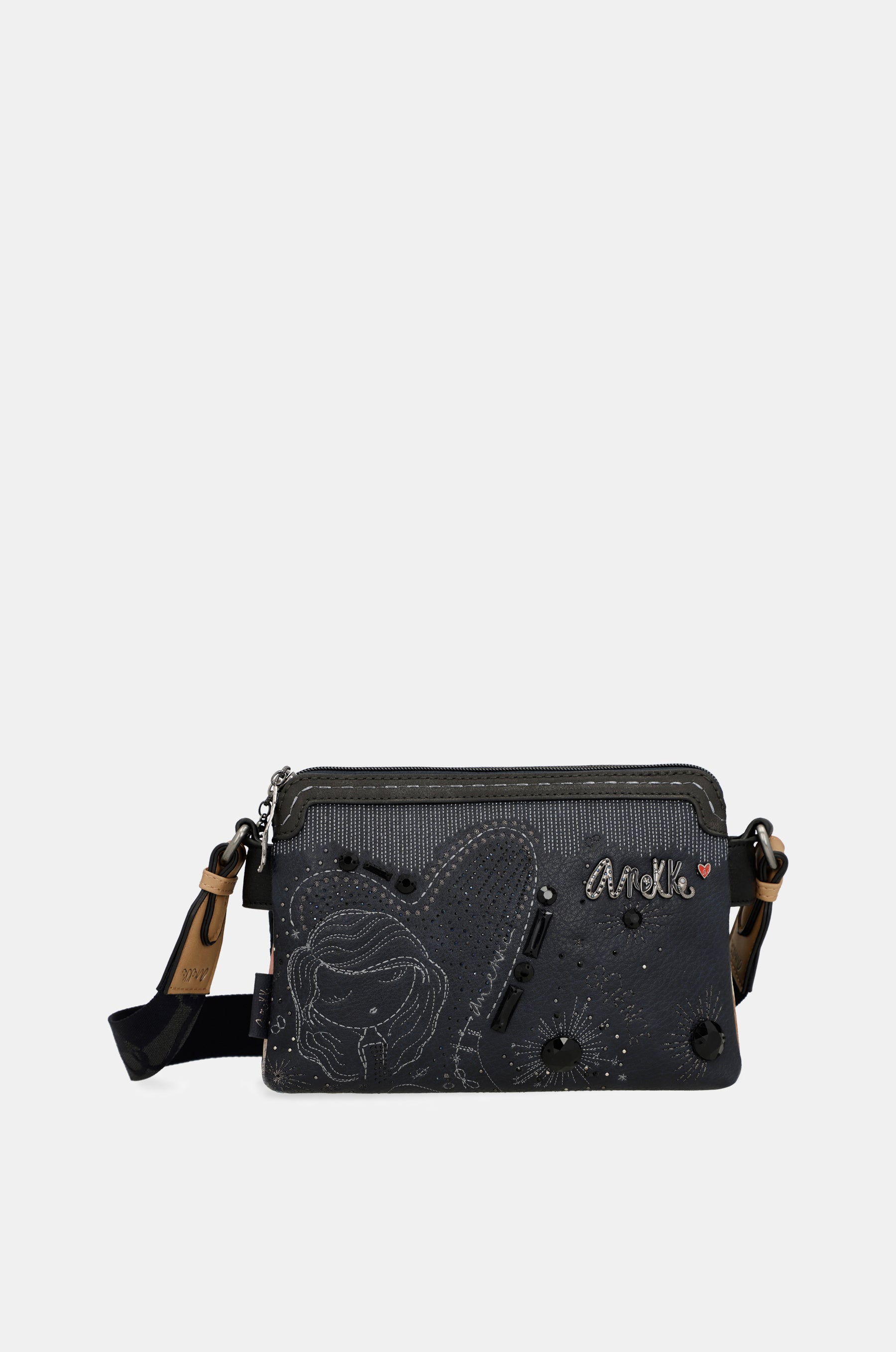 Studio navy blue 2-compartment crossbody bag