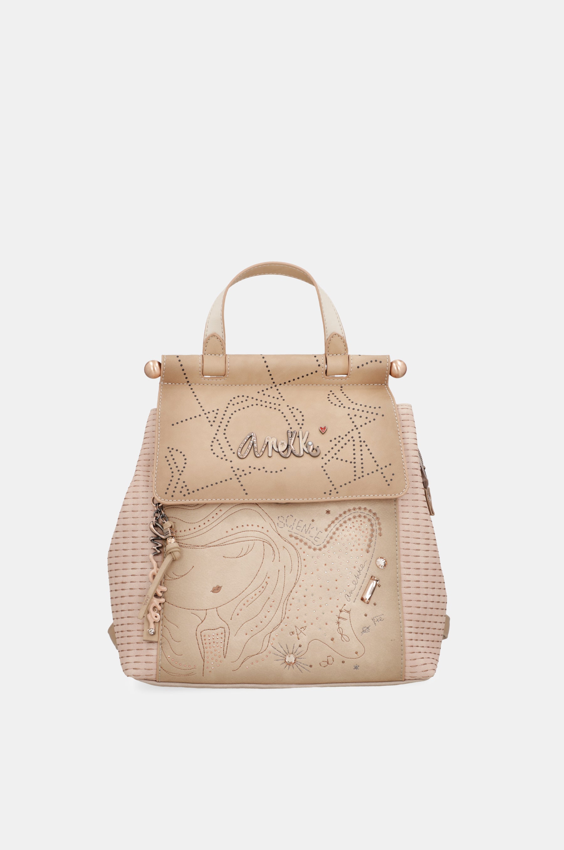 Studio nude backpack with flap