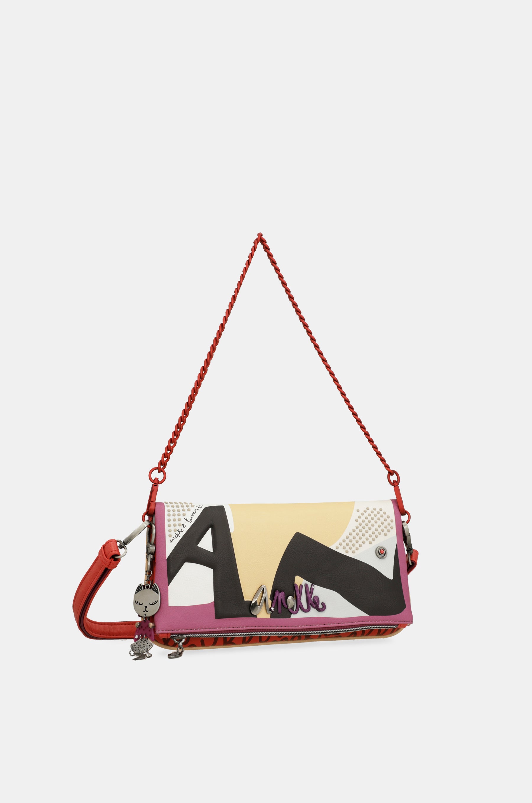 Fashion crossbody bag with metal handle