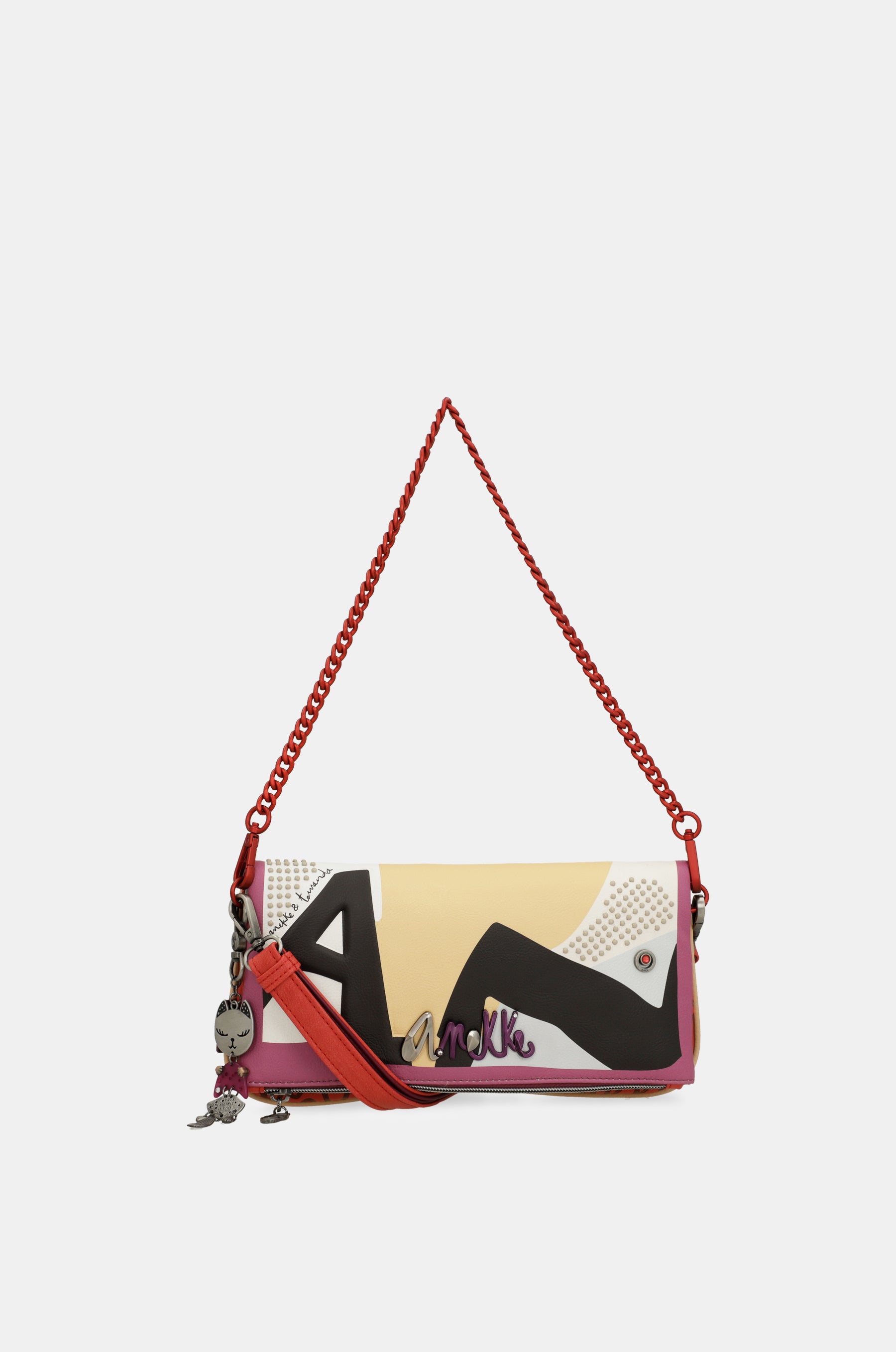 Fashion crossbody bag with metal handle