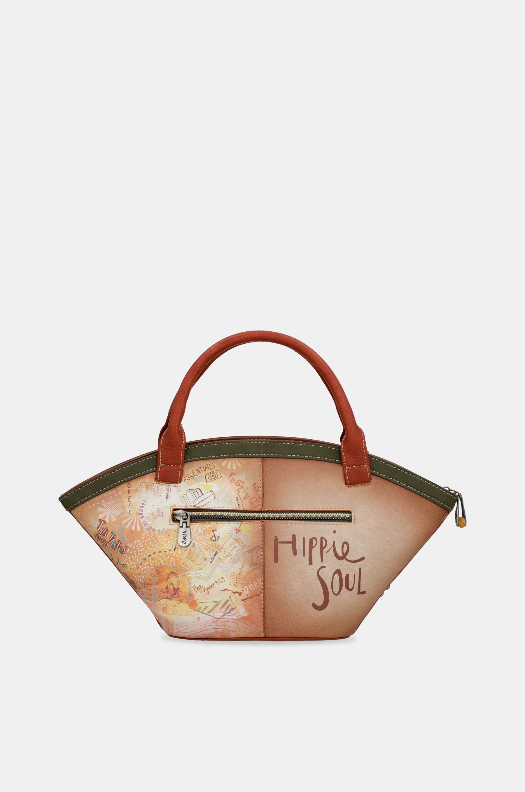 Peace & Love camel basket bag