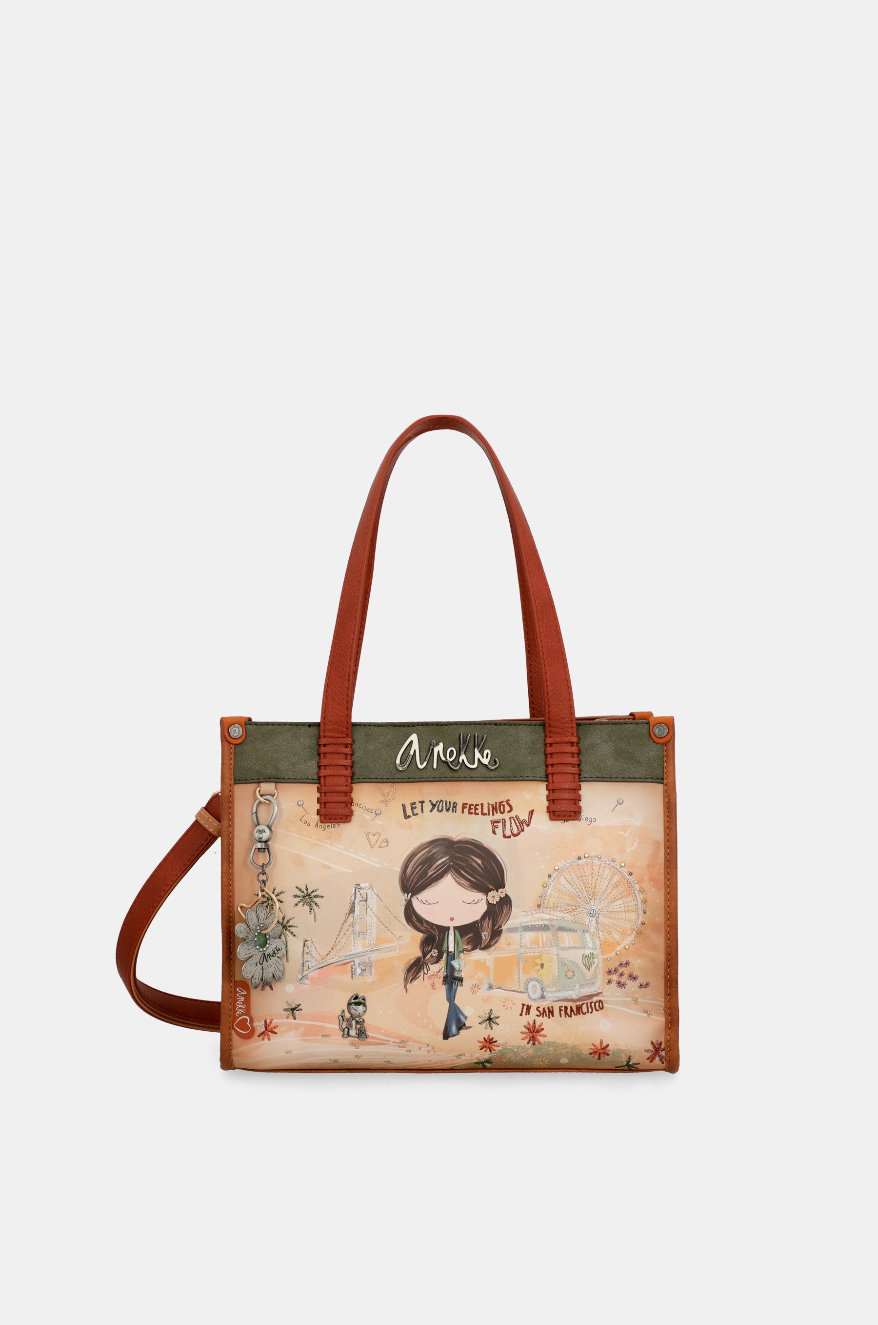 Peace & Love camel tote