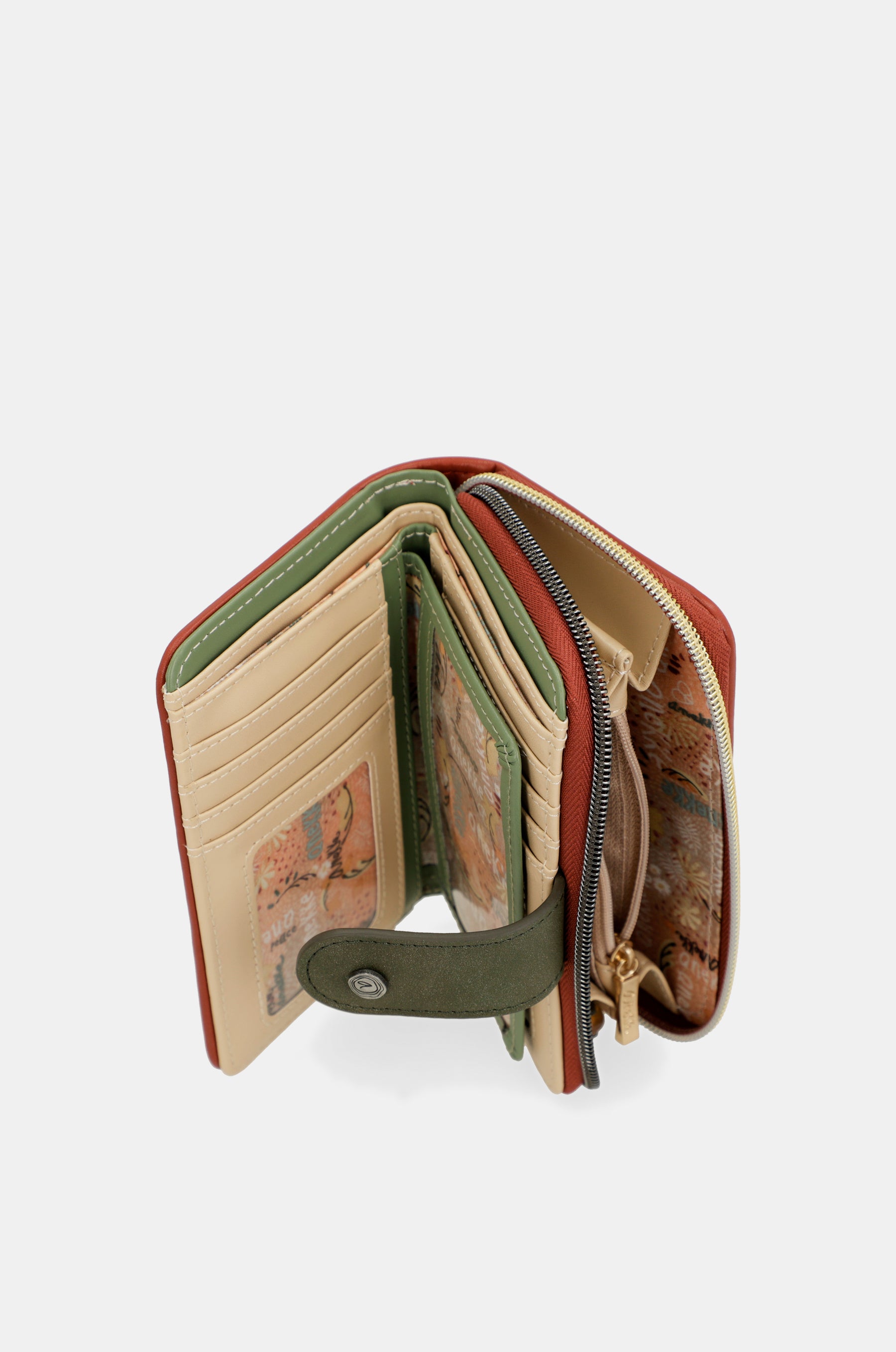 Peace & Love camel medium RFID wallet