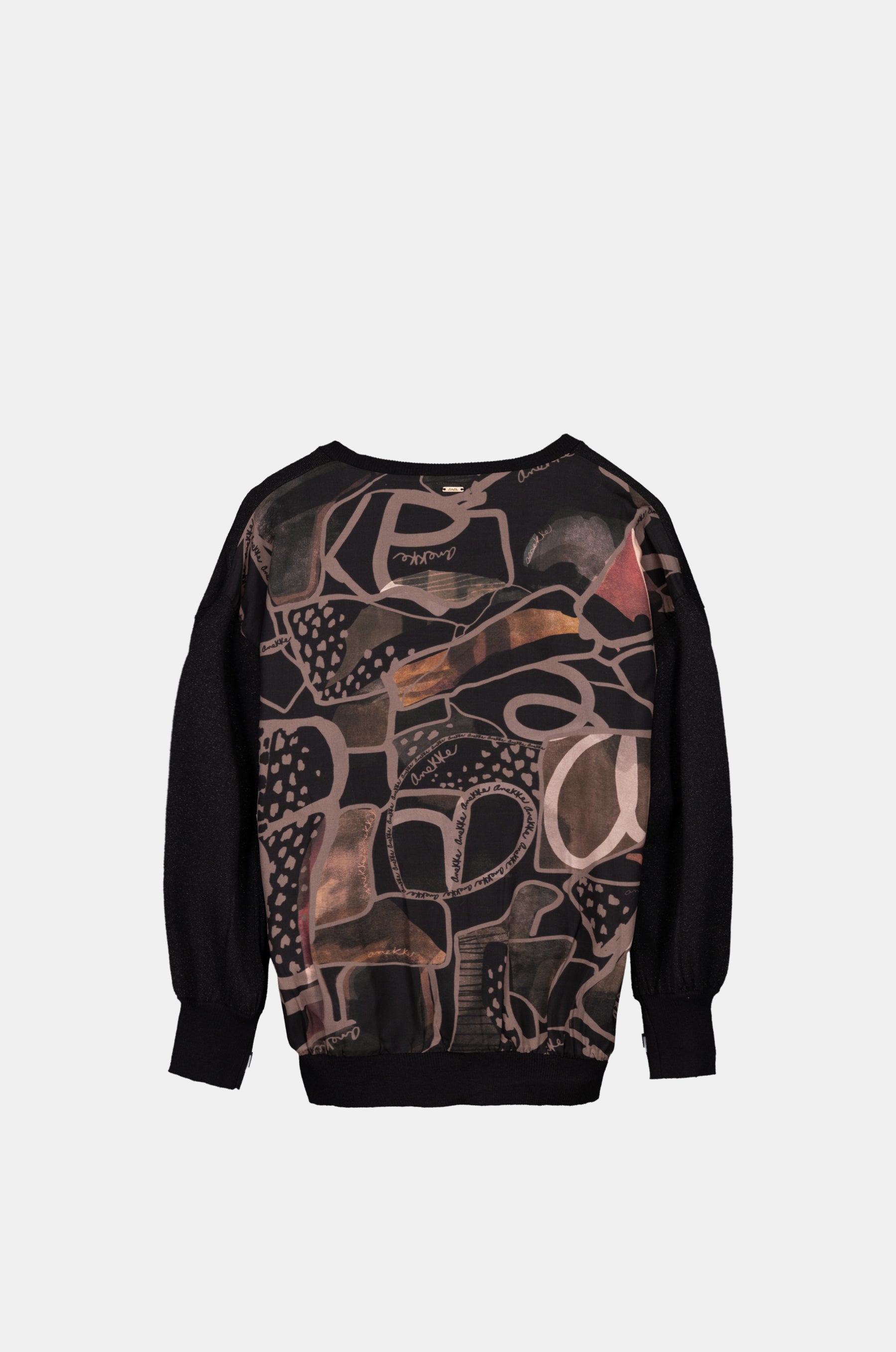 Black sweater with printed back