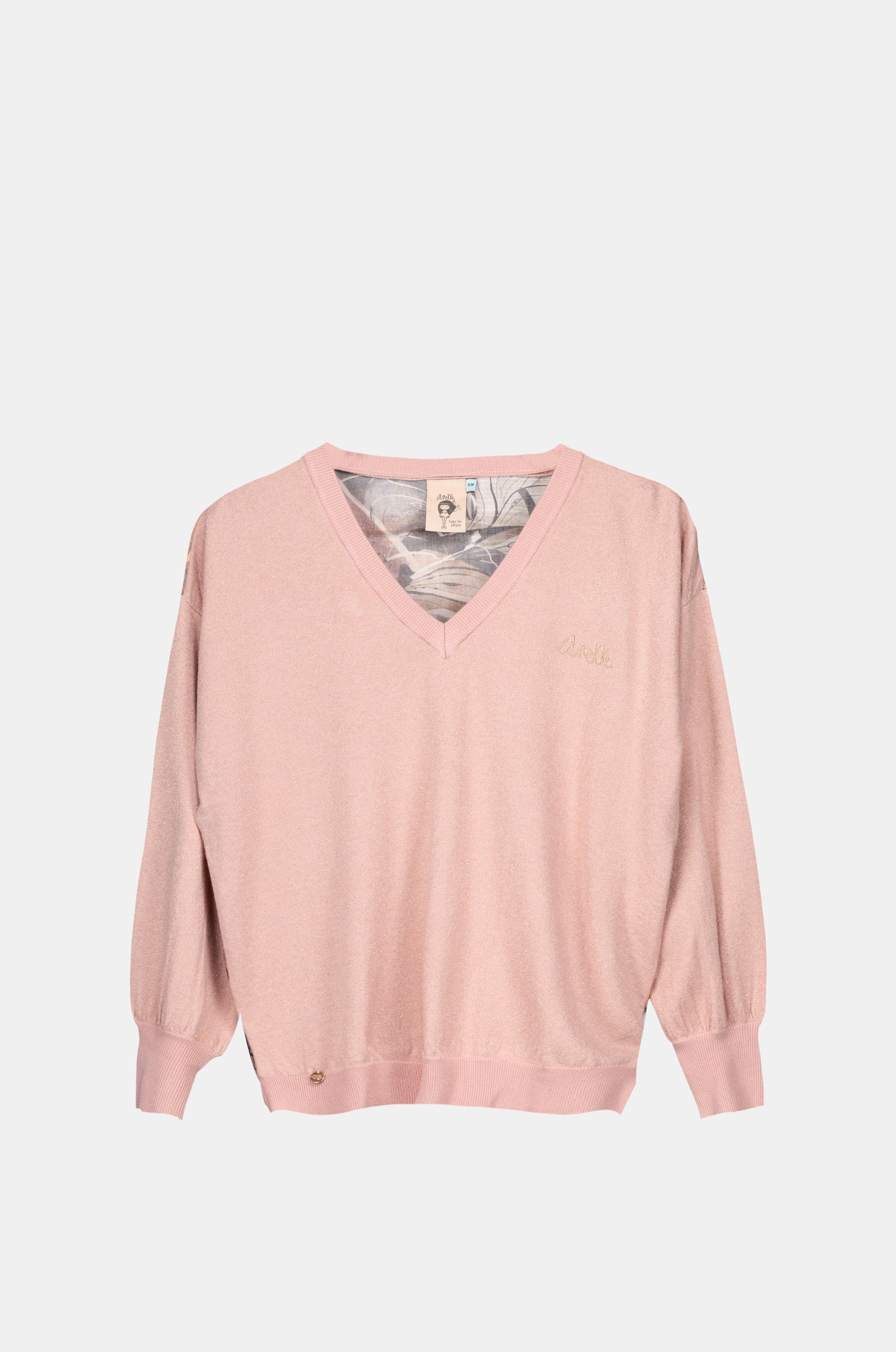 Pink sweater with printed back