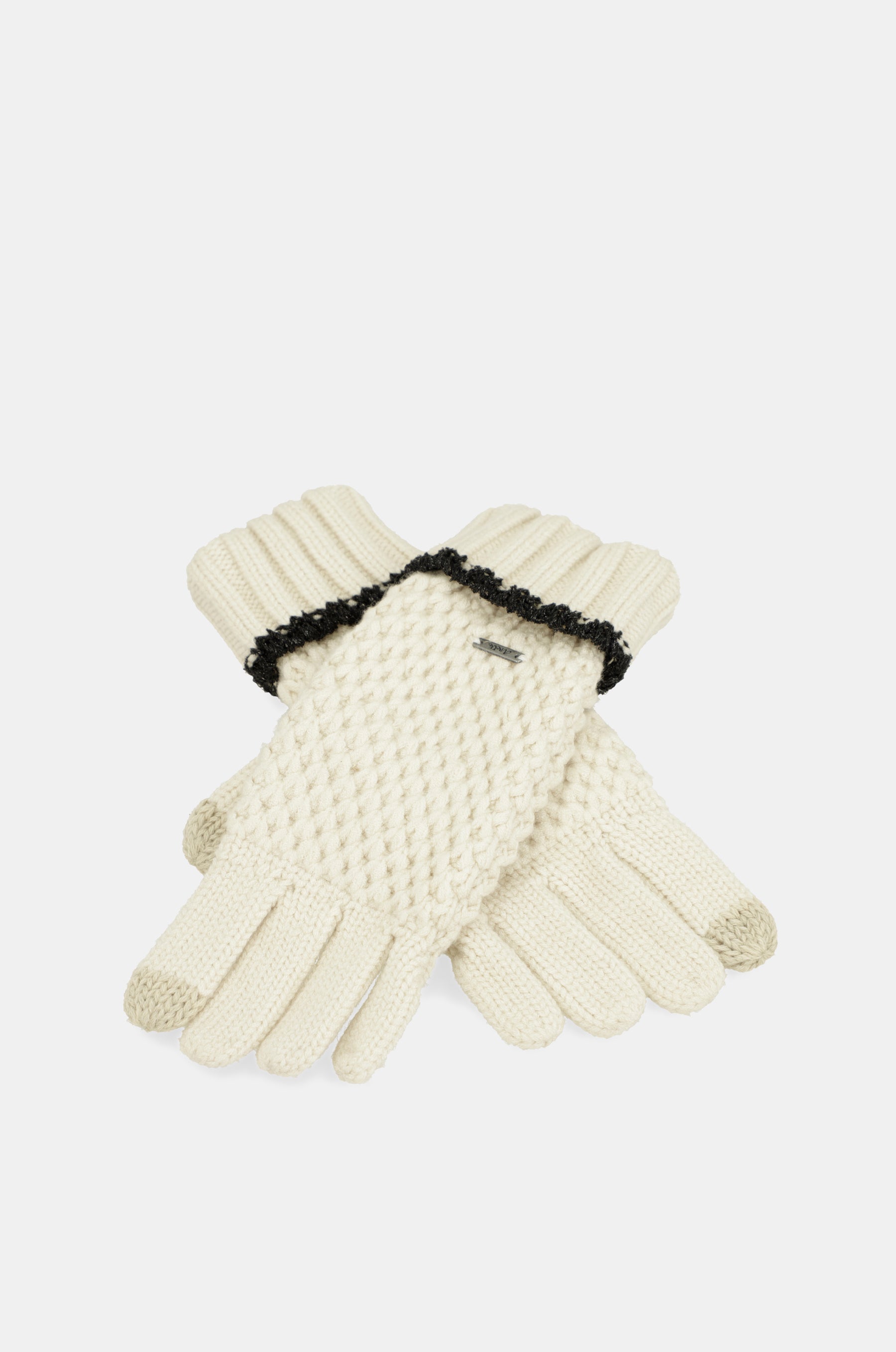 Beige knitted gloves