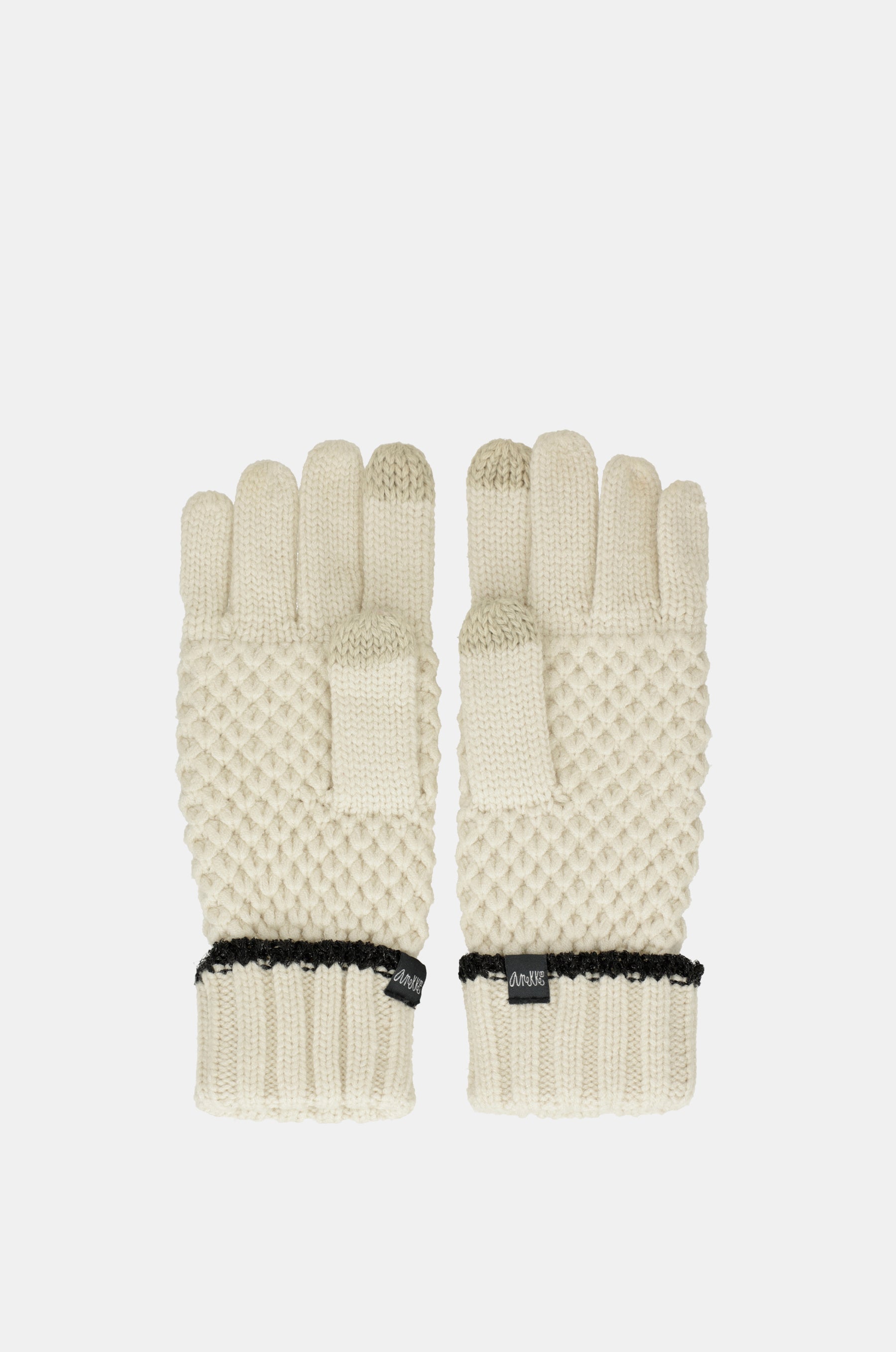 Beige knitted gloves
