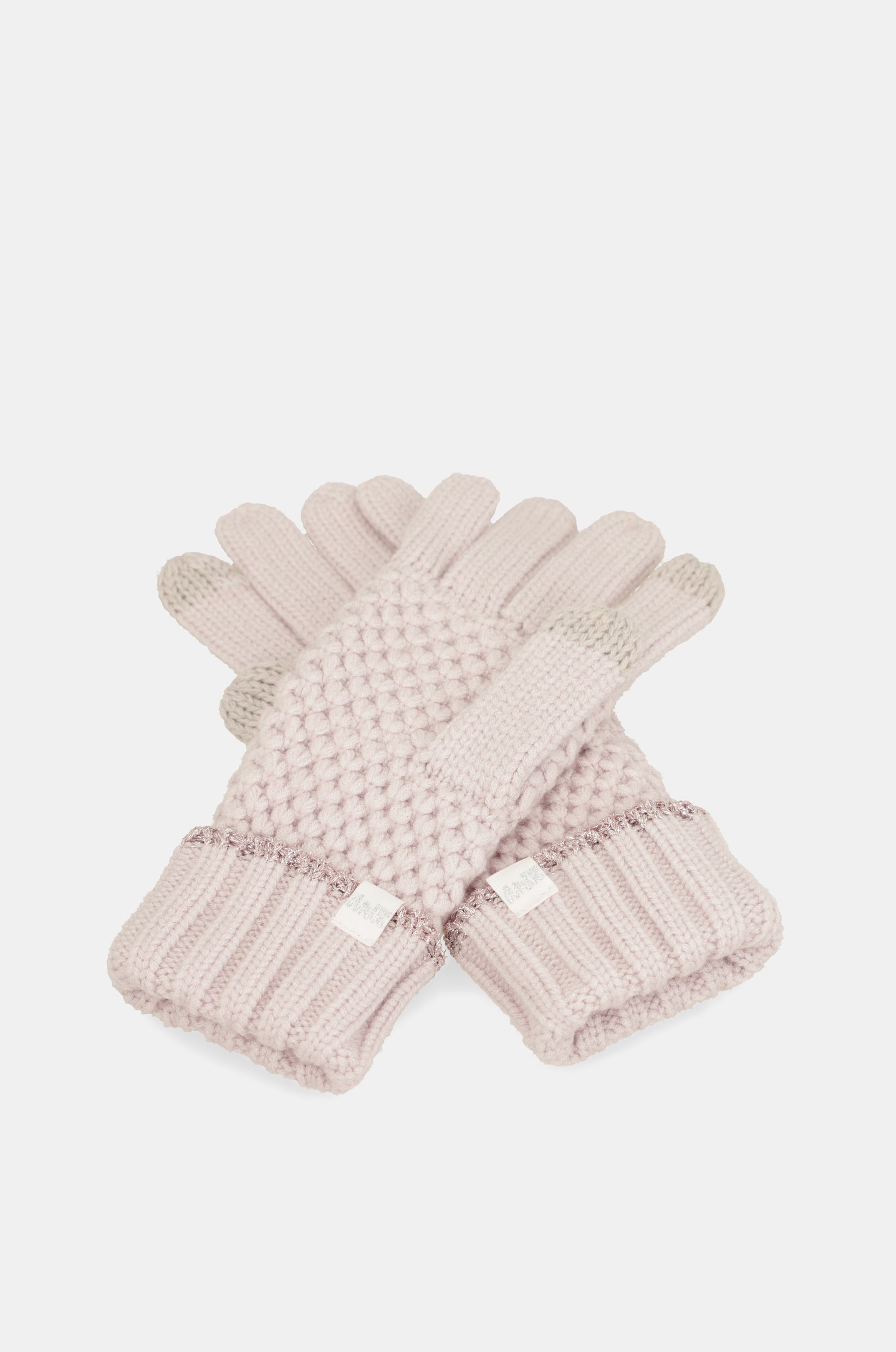 Pink knitted gloves