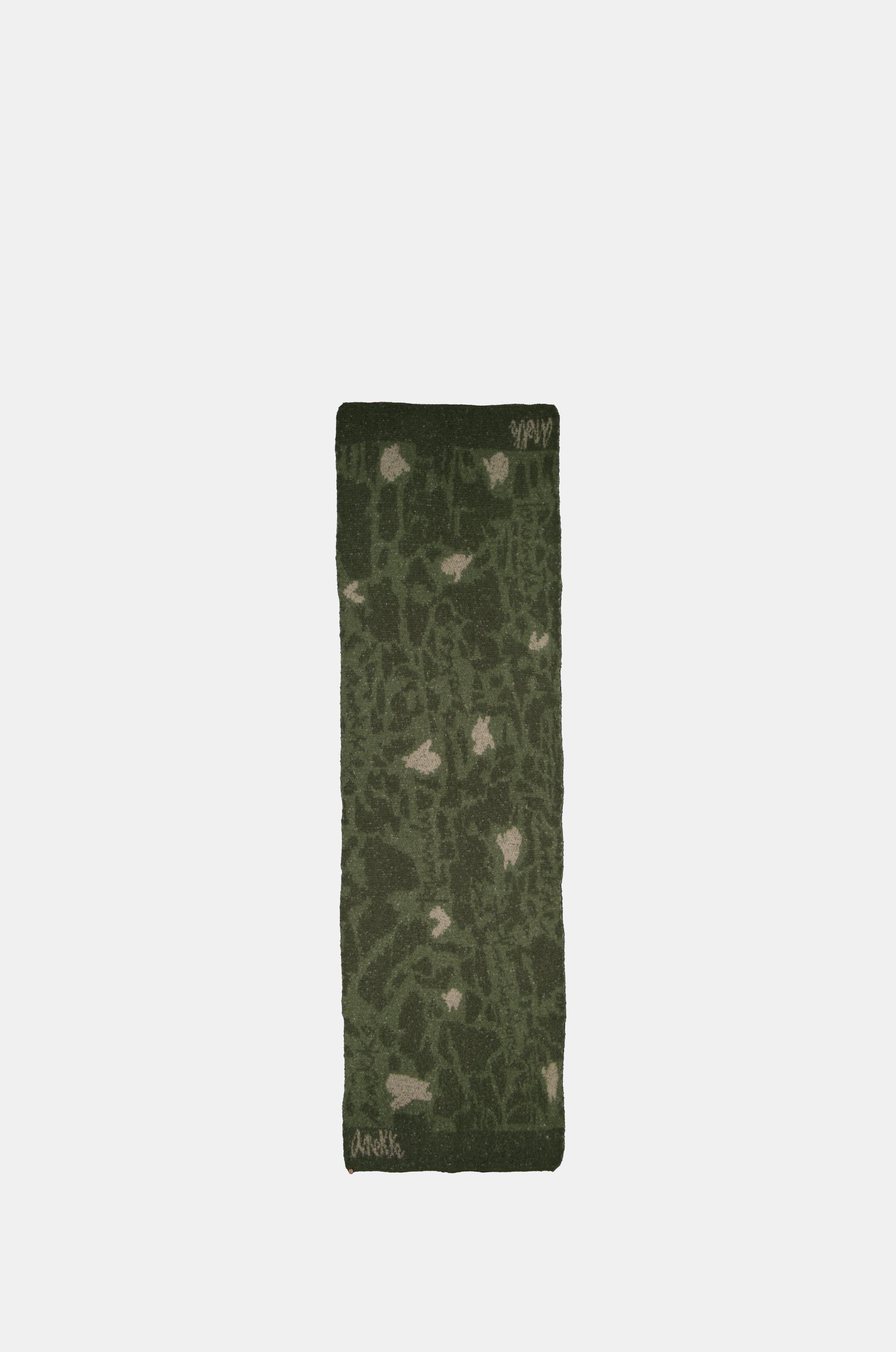 Green knitted scarf