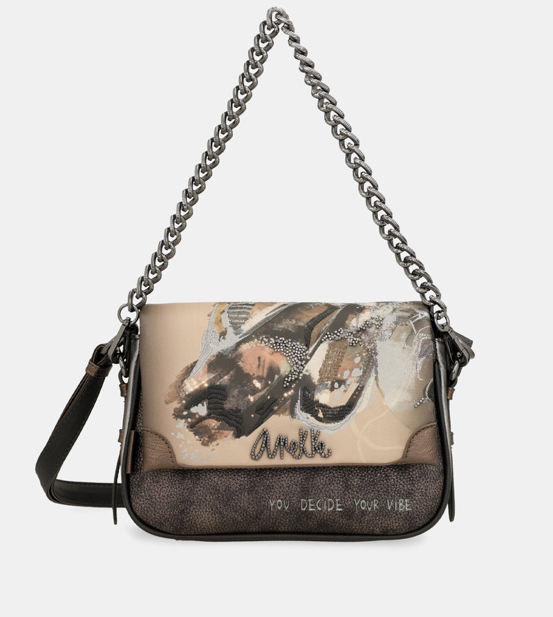 Wings crossbody bag with flap