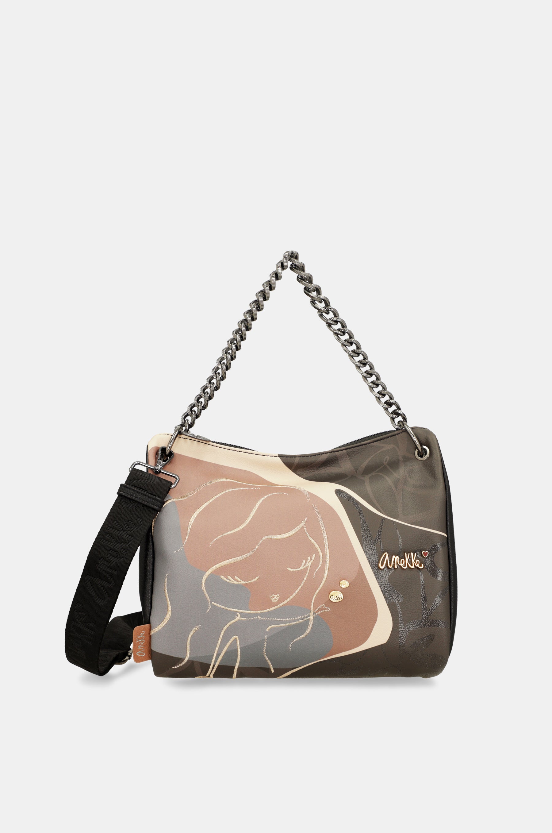 Heartbeat crossbody bag with metal handle