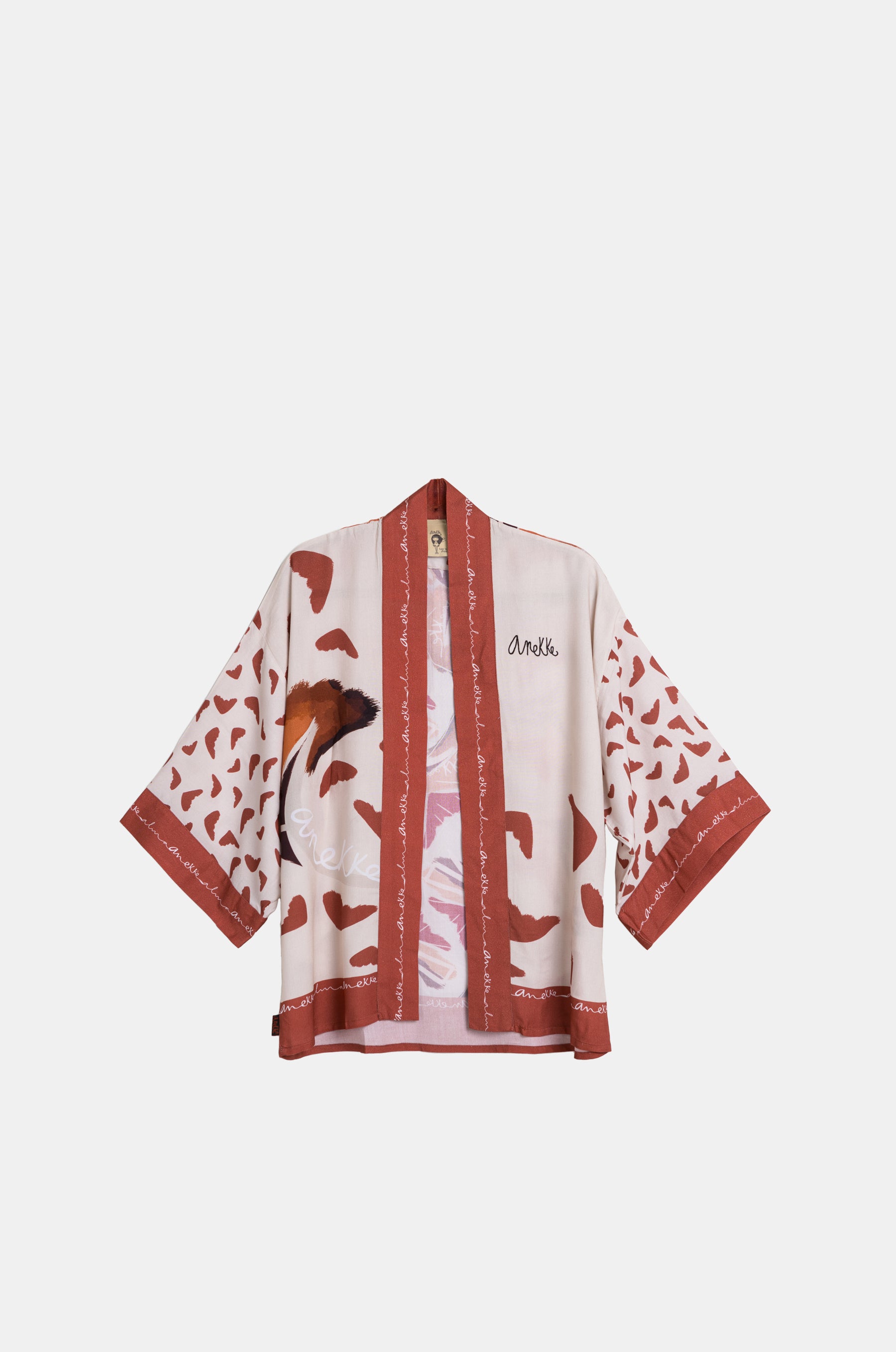 Red short kimono