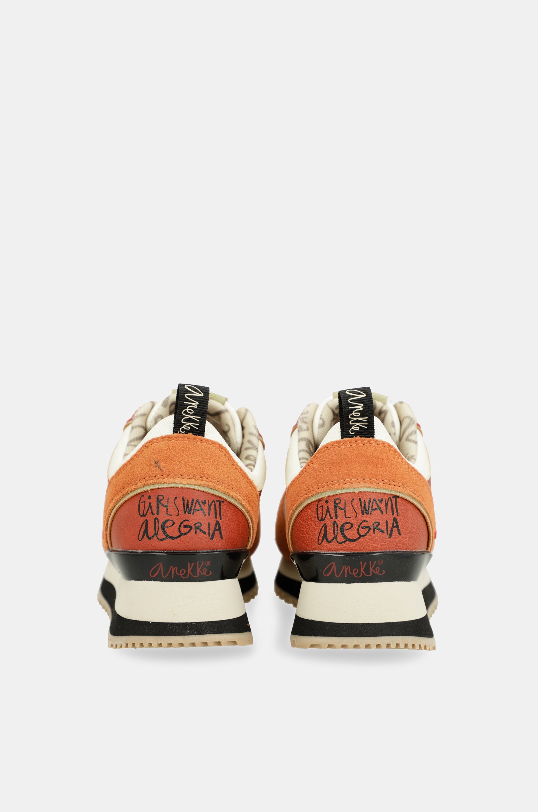 Red platform sneakers