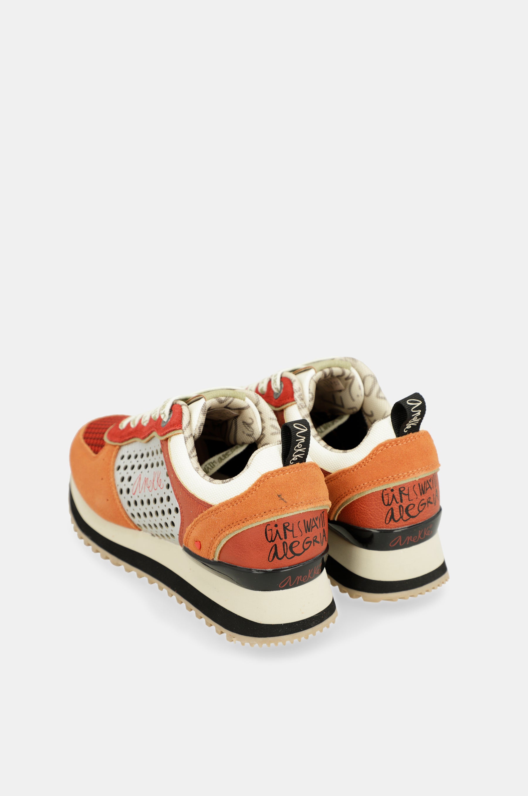 Red platform sneakers