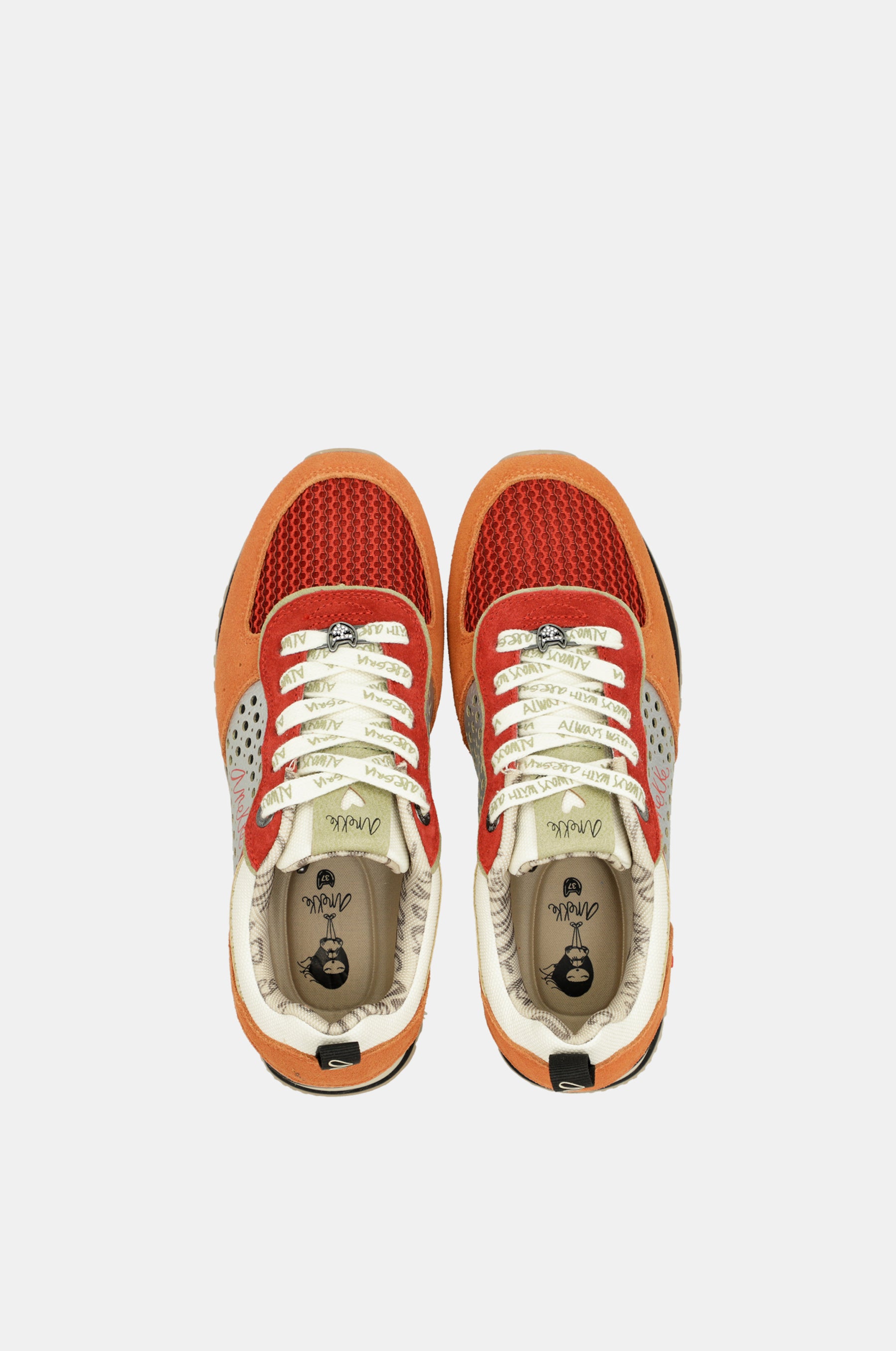 Red platform sneakers