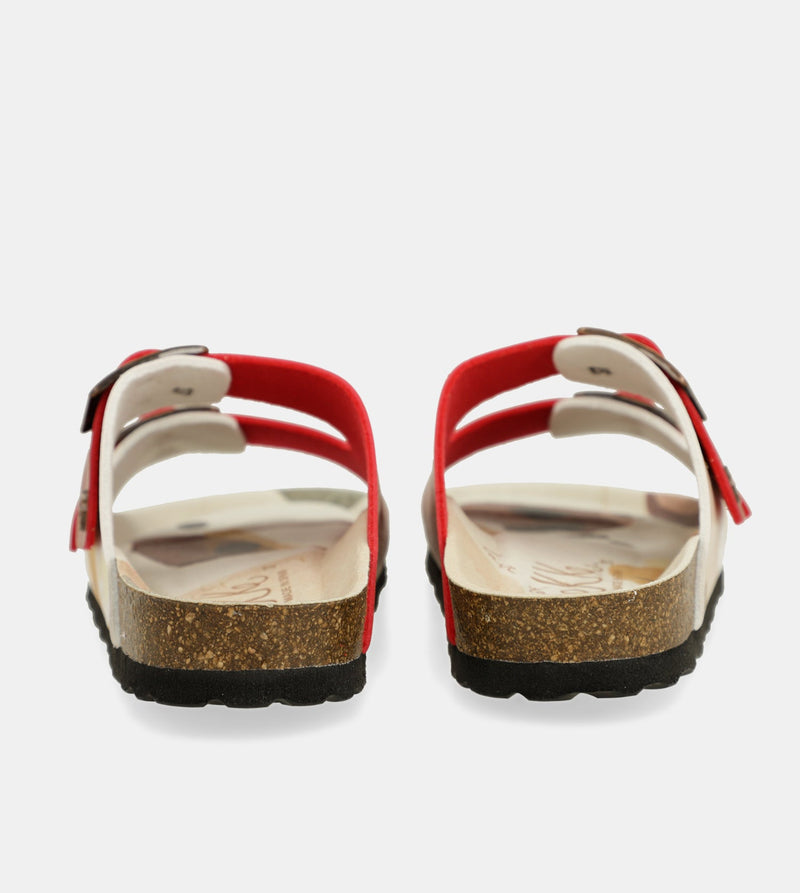 Red multicolor bio sandals