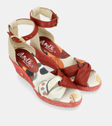 Red jute wedge sandals Alma