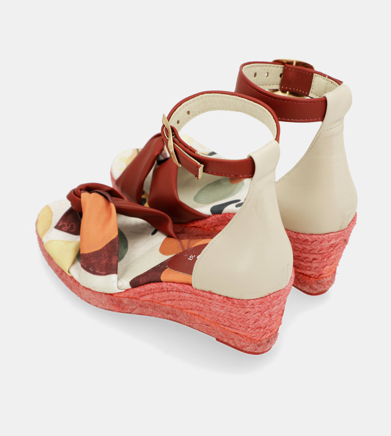 Red jute wedge sandals Alma