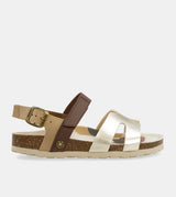 Gold and brown sandals