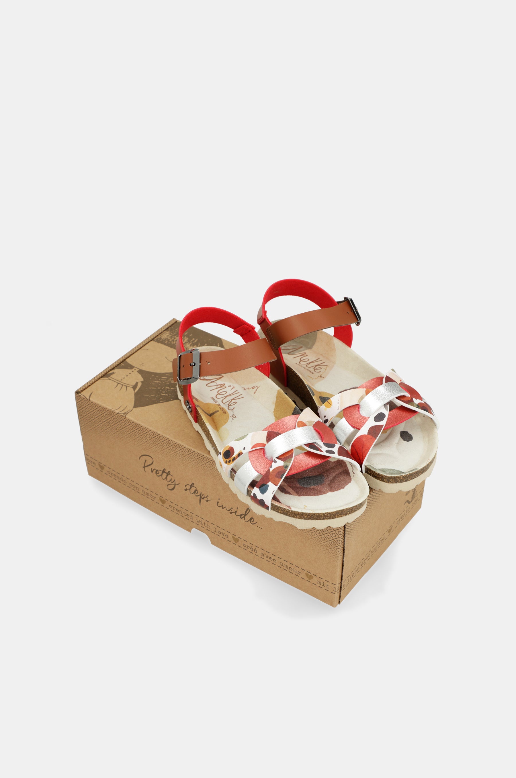 Alma red strappy sandals