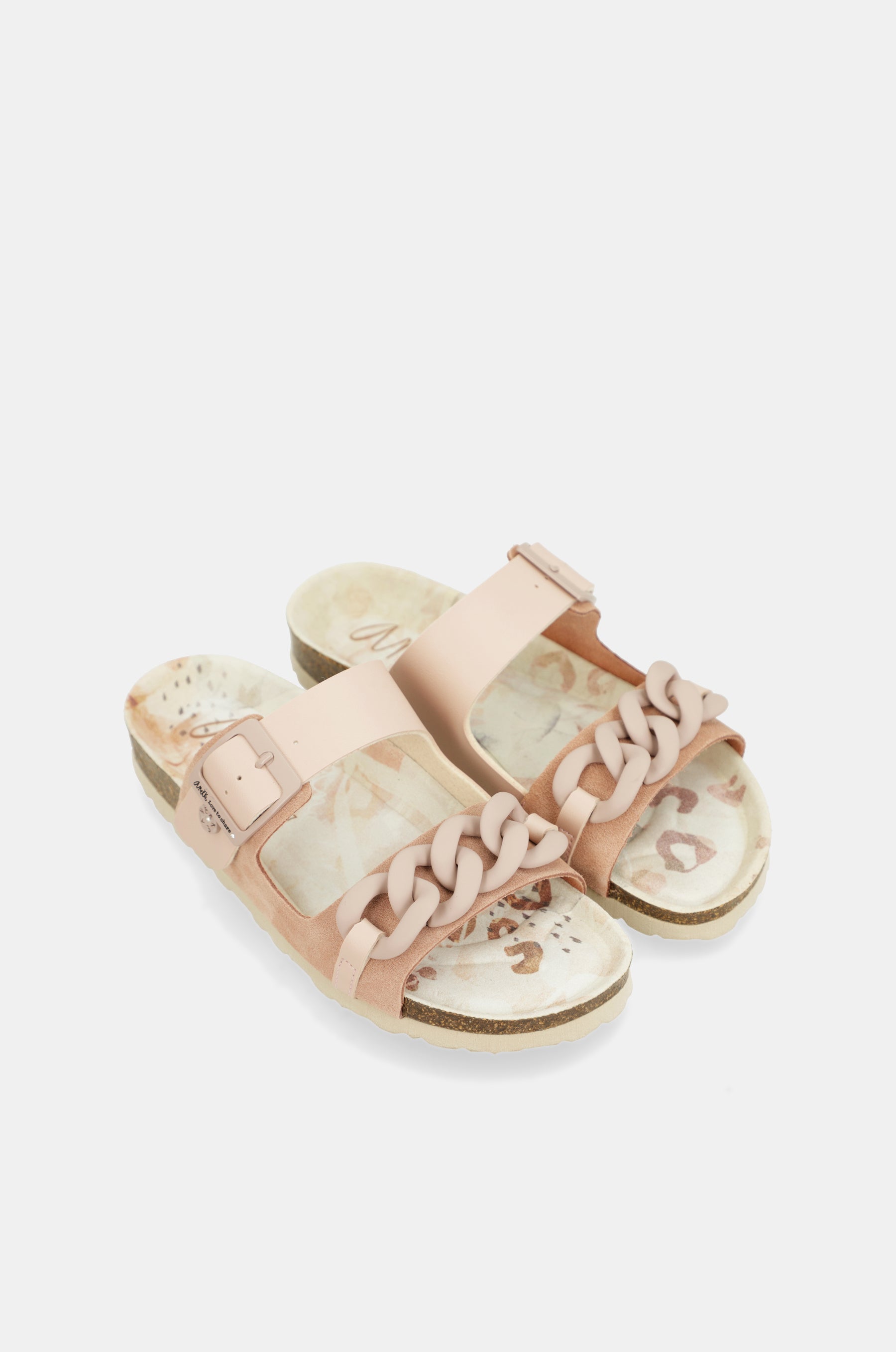 Pink chain-link bio sandals