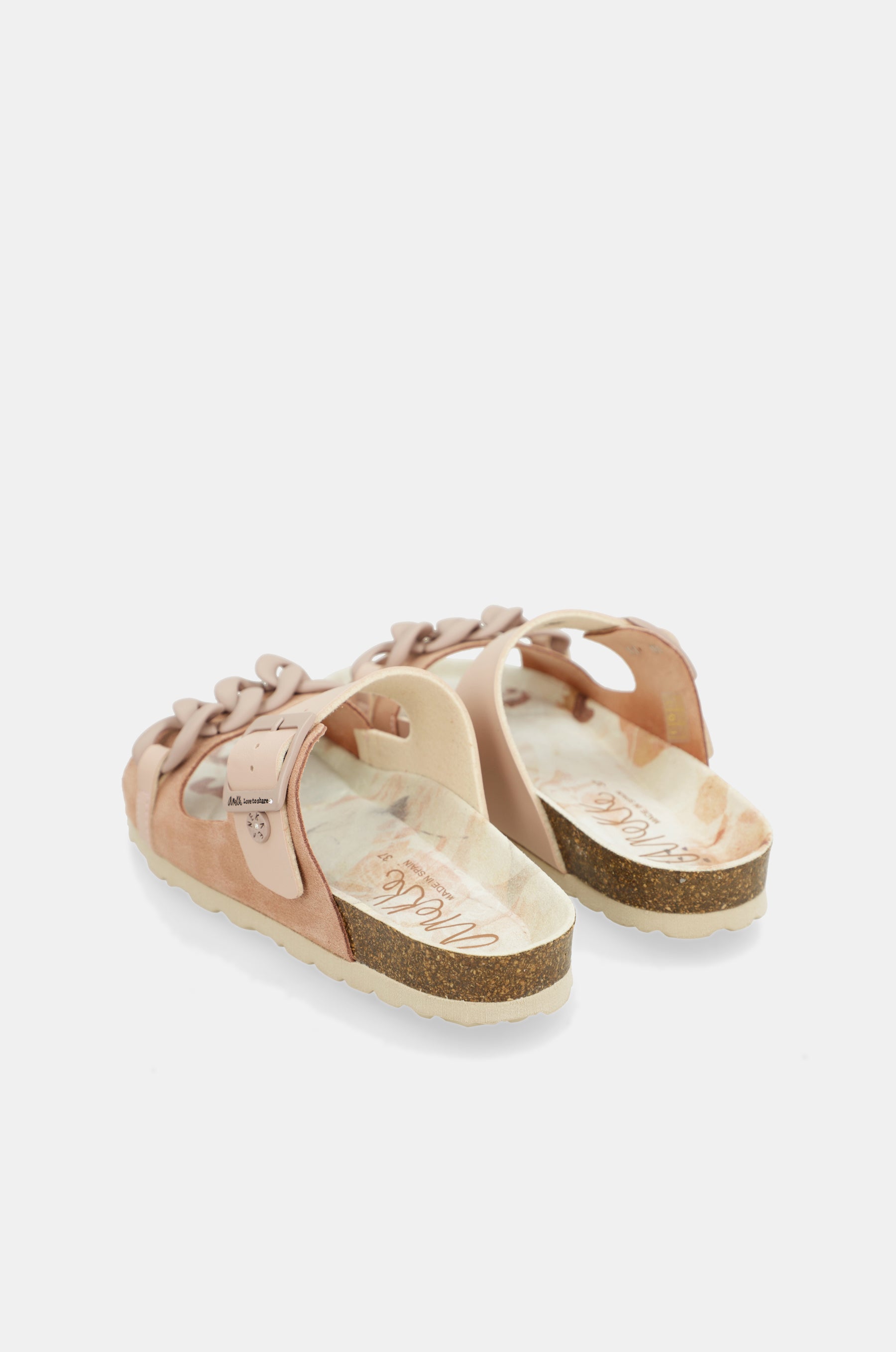 Pink chain-link bio sandals