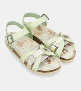 Memories green strappy sandals