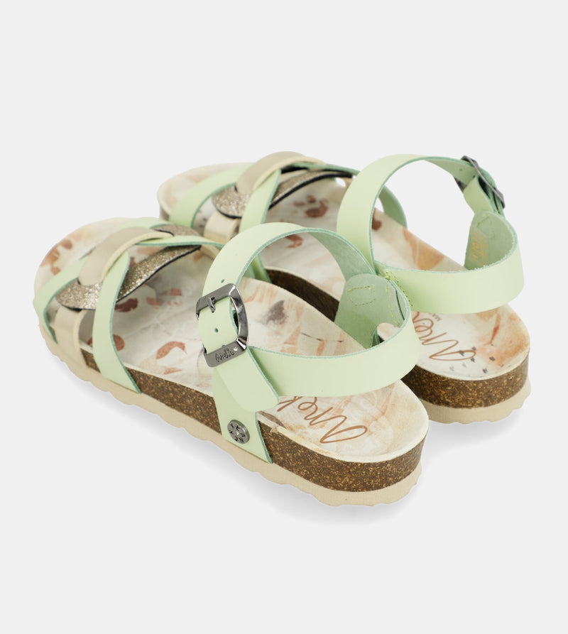 Memories green strappy sandals