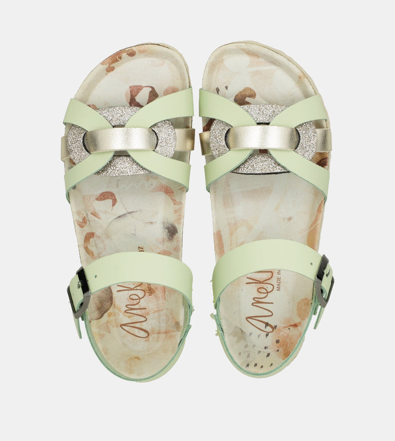 Memories green strappy sandals