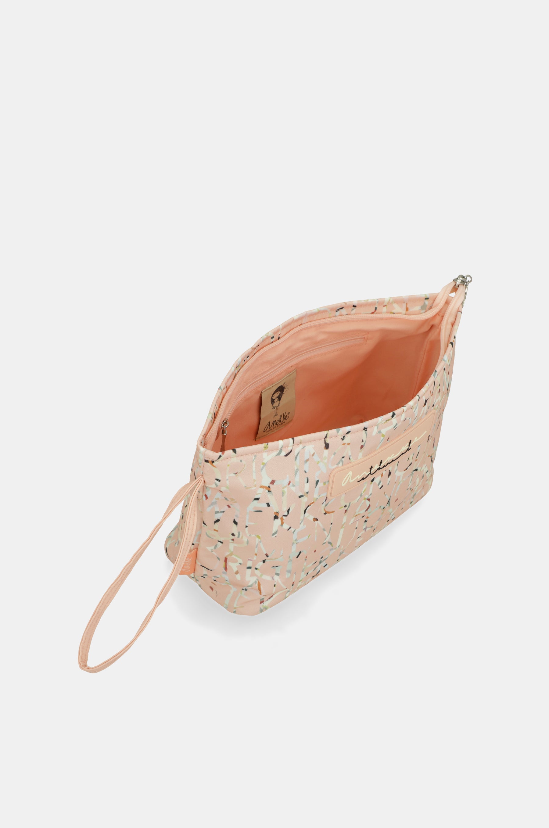 Large pink printed beach bag