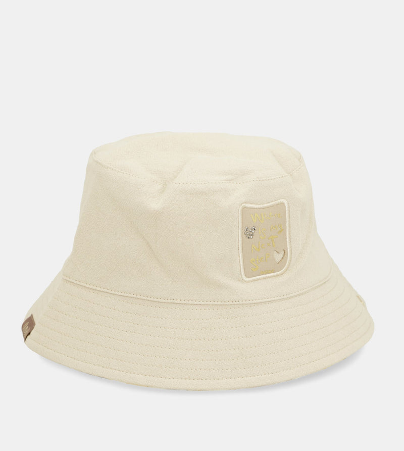 Reversible beige bucket hat