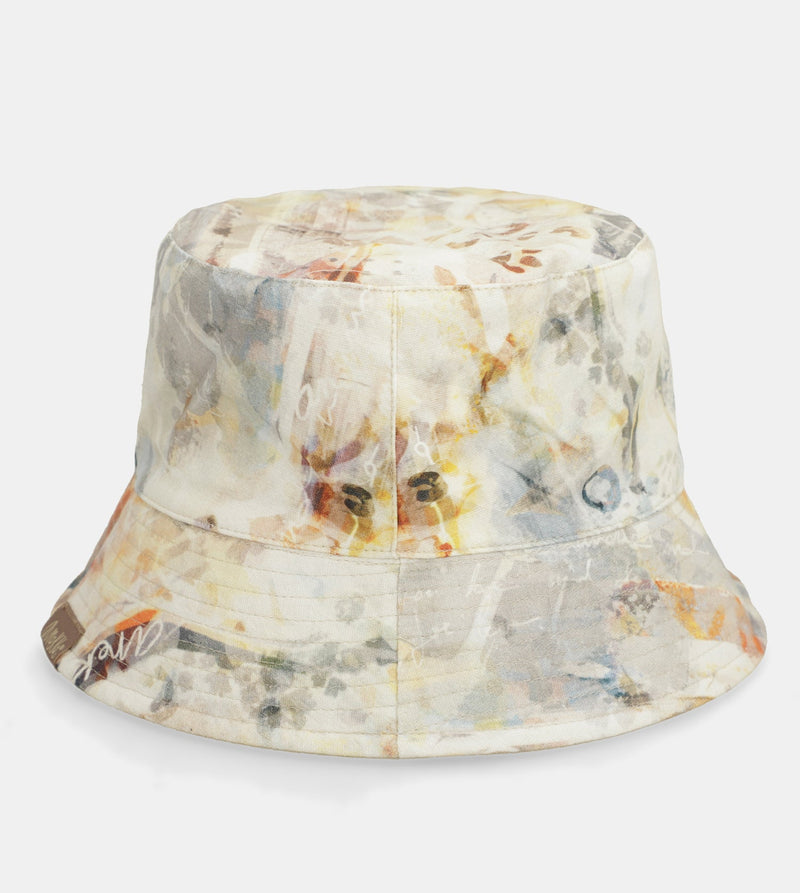 Reversible beige bucket hat