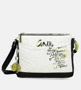 Printed crossbody bag with 3 compartments Memories