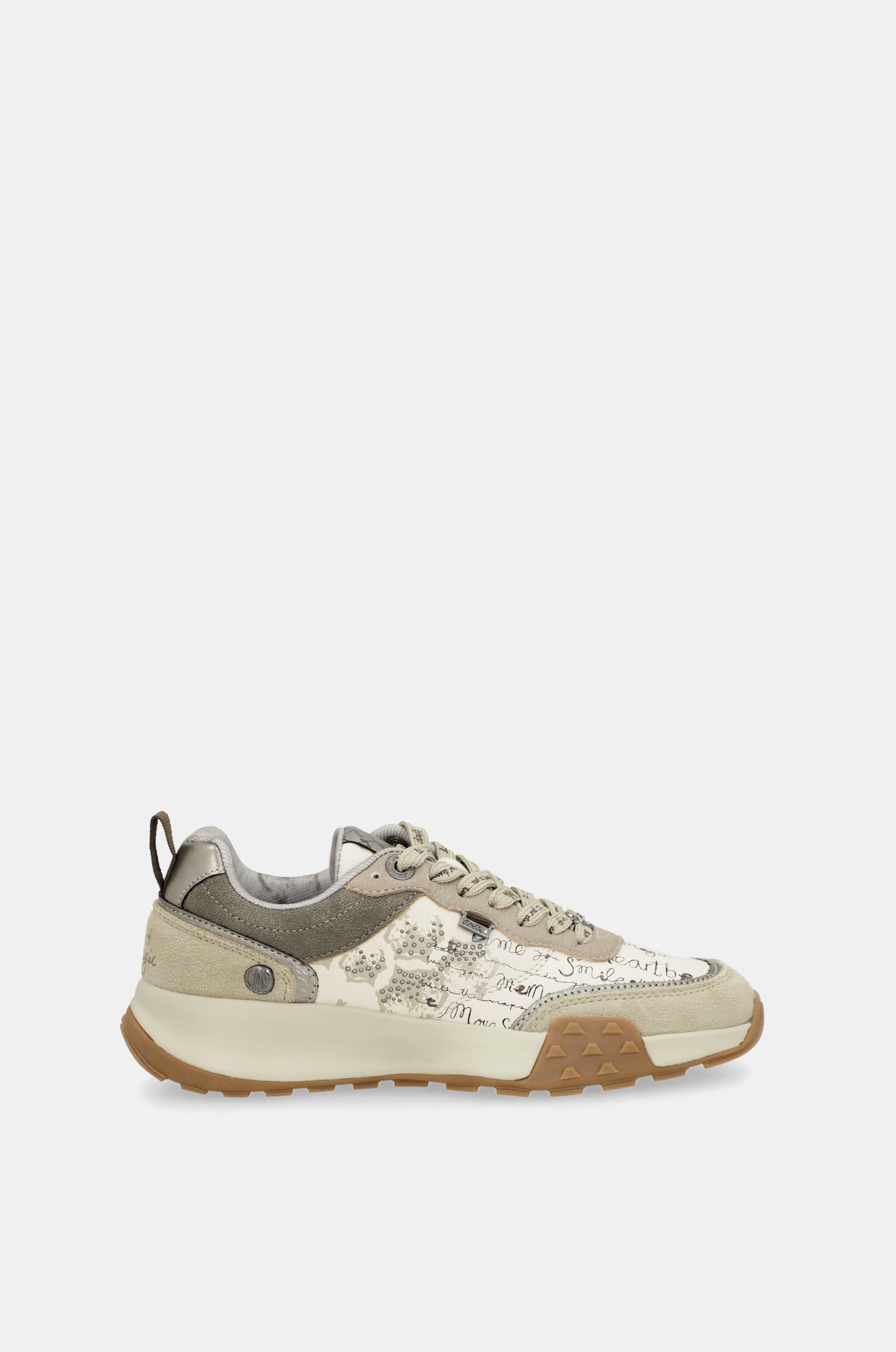 Beige printed sneakers